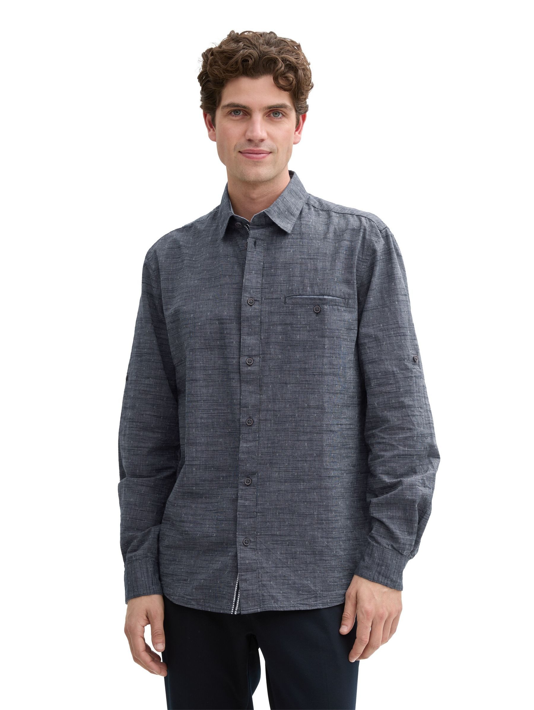 Tom Tailor Herren Sweatjacke PRINTED STAND-UP - Regular Fit günstig online kaufen