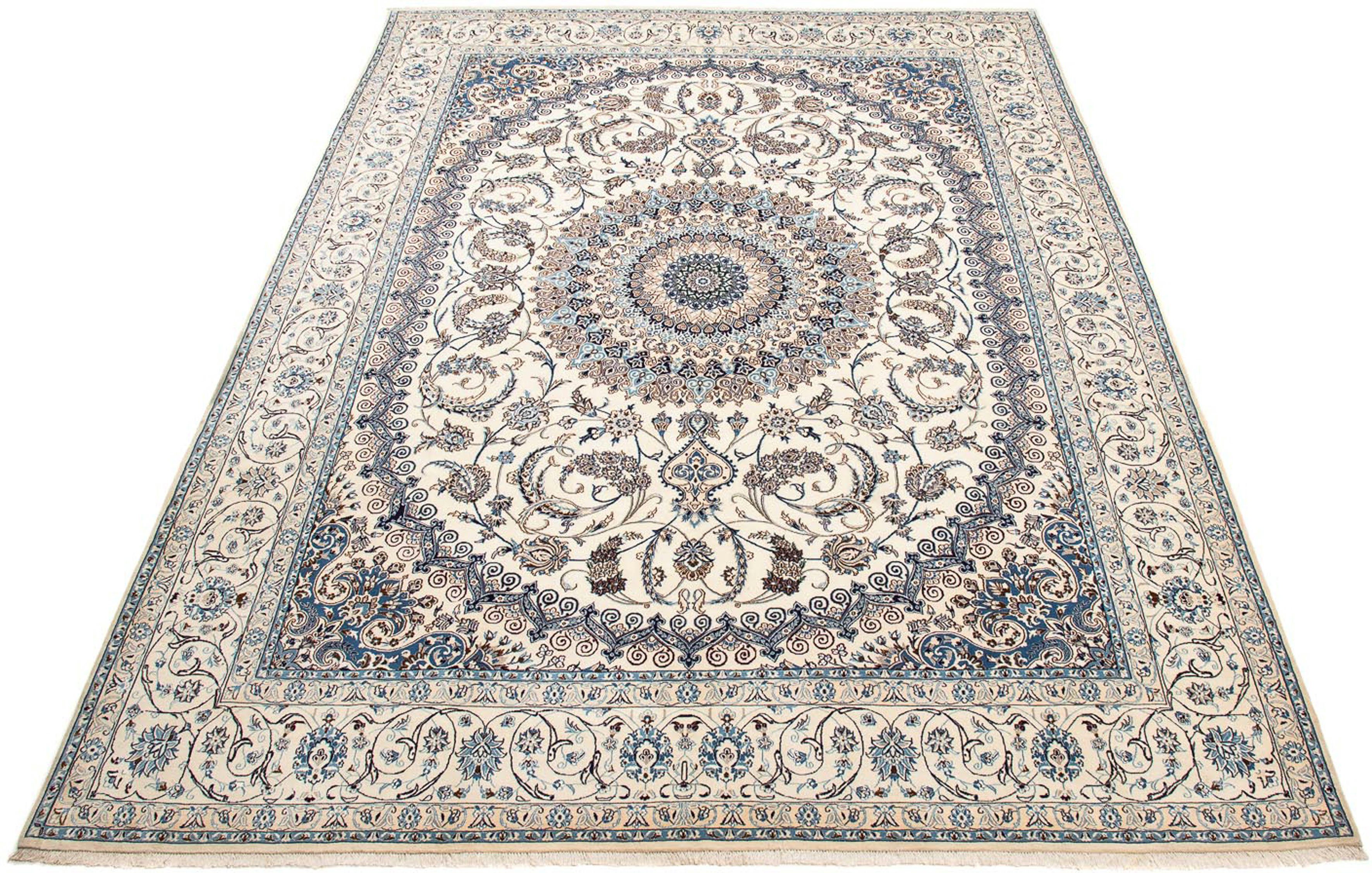 Orientteppich Perser - Nain - Premium - 402 x 291 cm - beige, morgenland, rechteckig, Höhe: 6 mm, Wohnzimmer, Handgeknüpft, Einzelstück mit Zertifikat