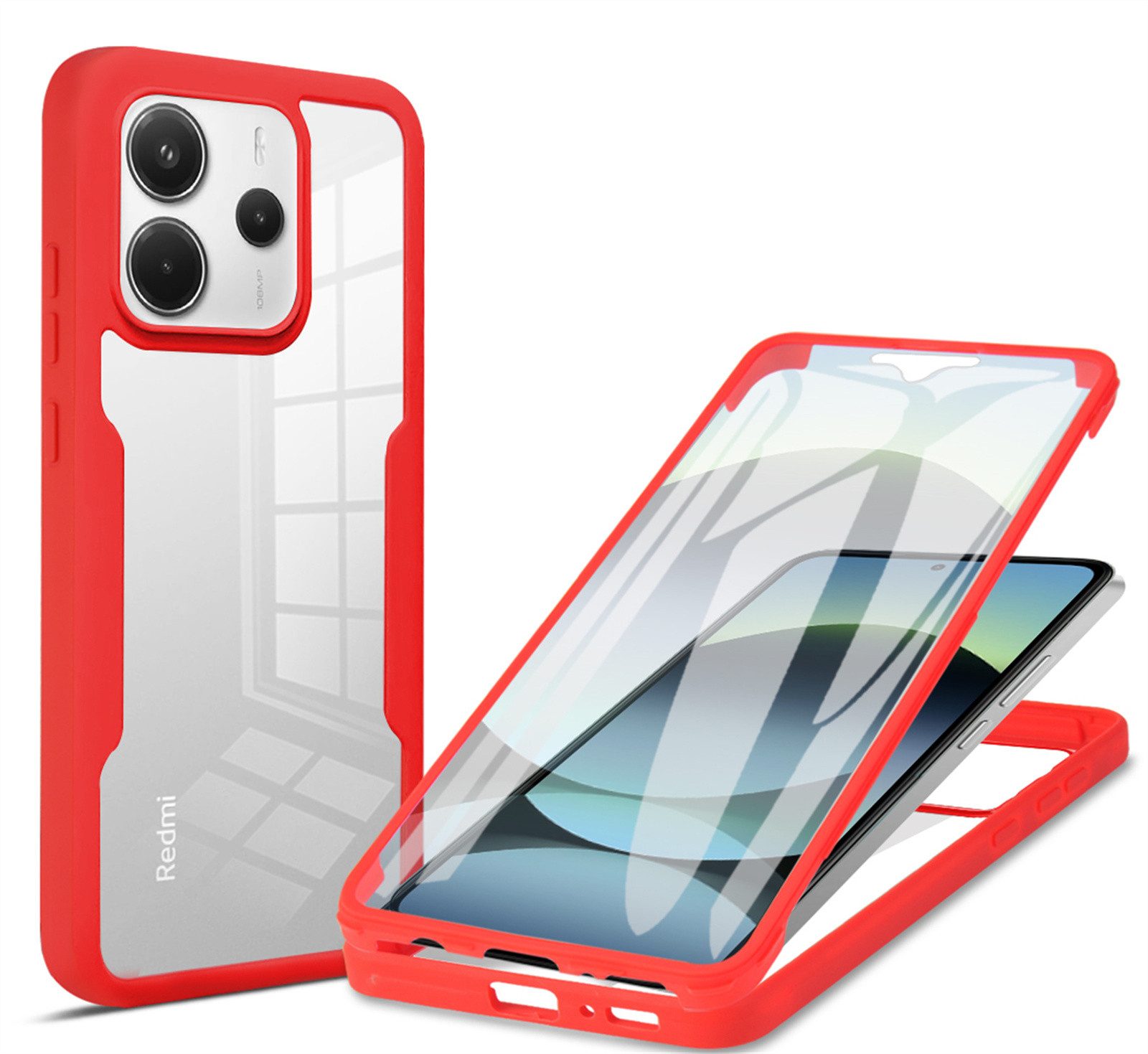 betterfon Handyhülle für Xiaomi Redmi Note 14 4G TPU Schutzcase, 2-teiliges 360 Grad Case mit Rundumschutz und Displayschutz