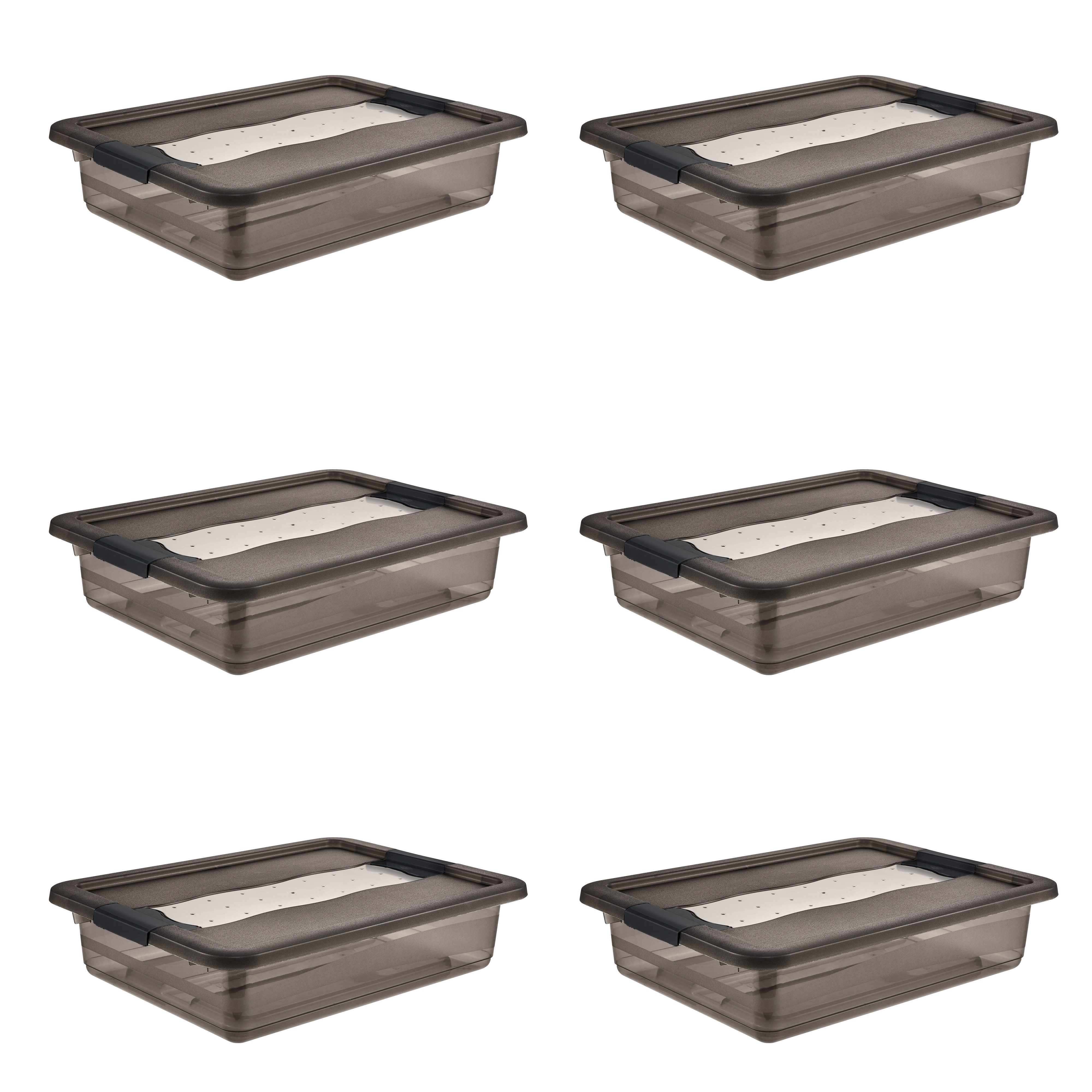 keeeper Aufbewahrungsbox Cornelia, 6er Set, 7 L, 39,5 x 29,5 x 9,5 cm (Set, 6 St), durch Clips verschließbar, Griffe am Boden