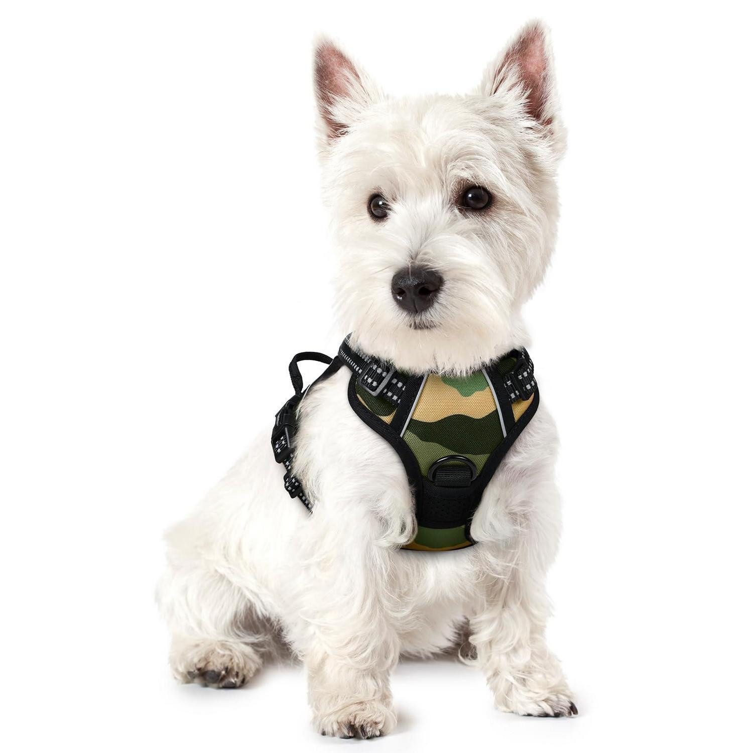 LuxusKollektion Hunde-Sicherheitsgeschirr Hundegeschirr XS Camouflage Grün, Textil