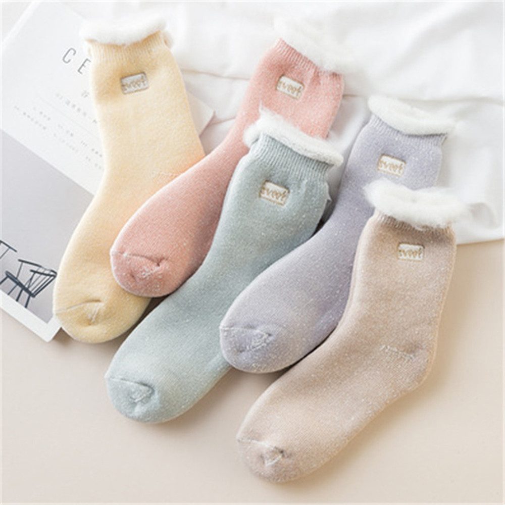 Coonoor Thermosocken Damen Thermosocken Kuschelsocken Winter Warme Dicke Sü günstig online kaufen