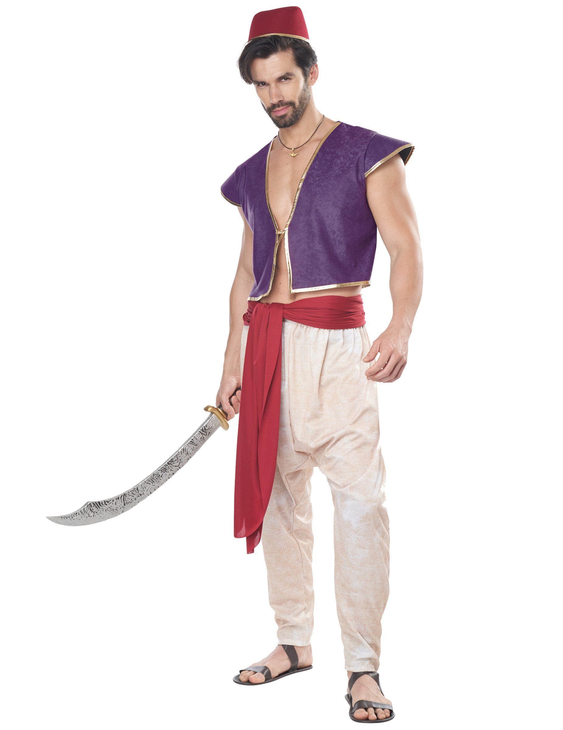 California Costumes Kostüm Orientalischer Prinz Herrenkostüm Orient-Kostüm weiss-lila