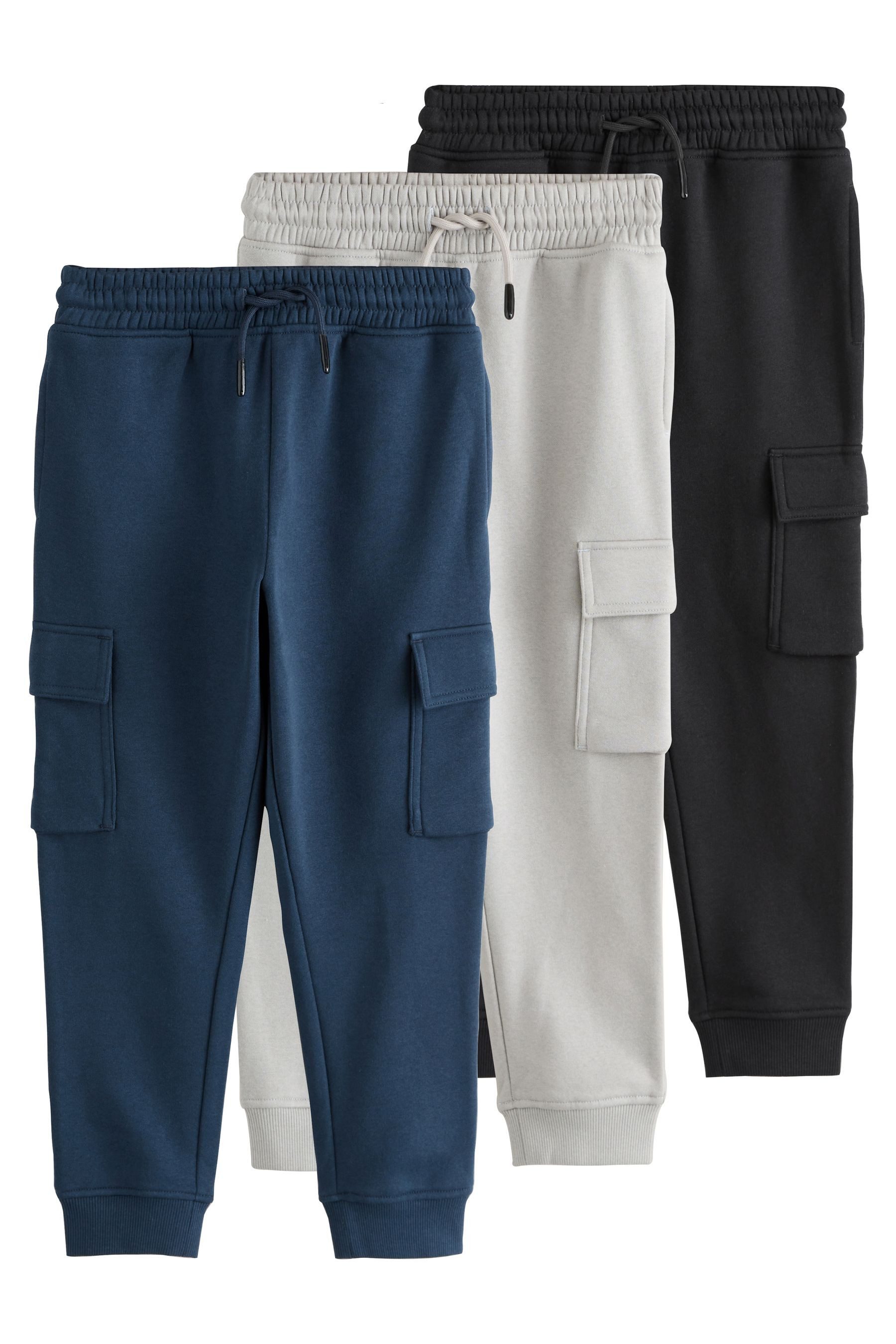 Next Jogginghose Slim Fit Cargo-Jogginghose, 3er Pack (3-tlg)