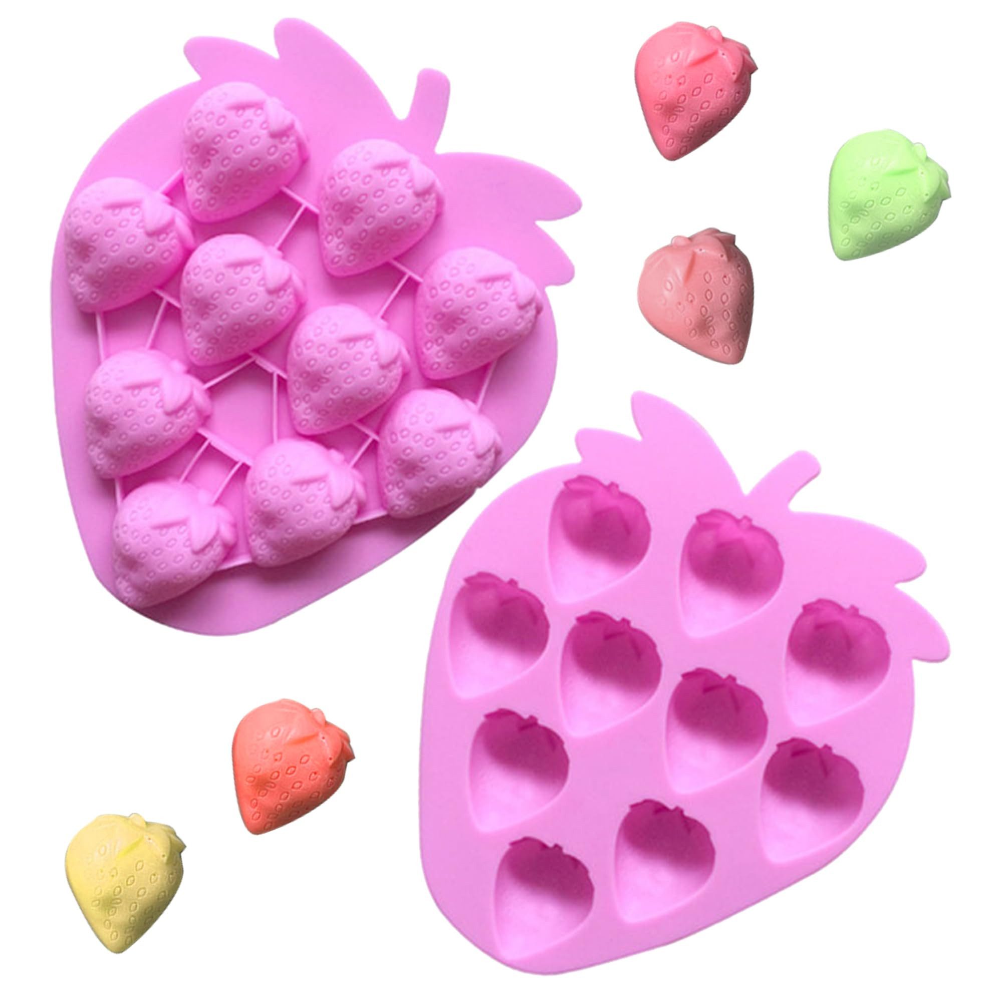 FOUORTUNATE-BEE Silikonform Silikonform Erdbeere Rosa Backform Schokolade Eis Würfel, (1-tlg), Erdbeer Silikonform für Backen Seife Eiswürfel Deko Küche
