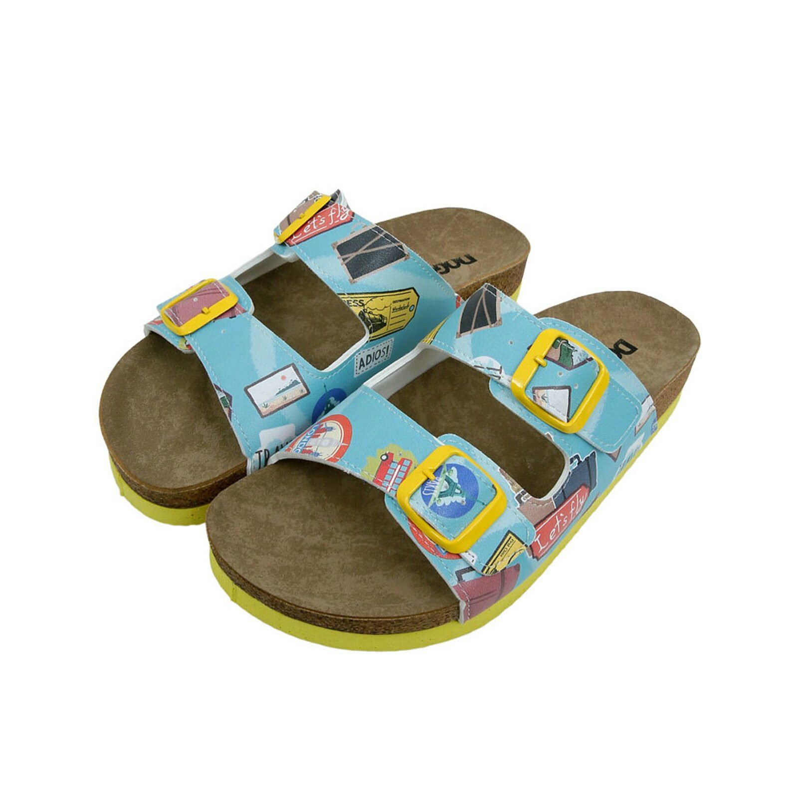DOGO Stella Pantolette Aeroplanes Damen Sandalen, Stella Pantolette Pantolette Handgefertigt
