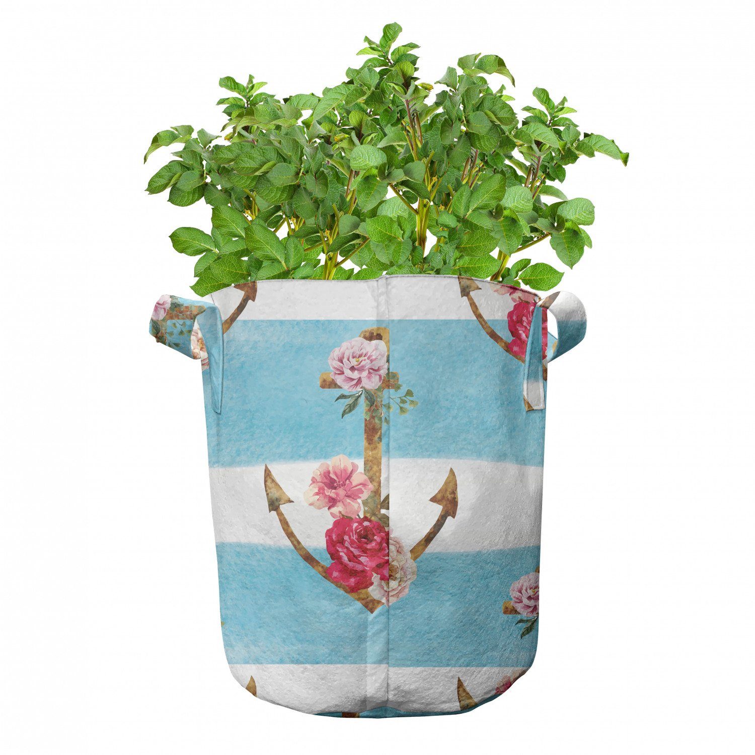 Shabby Pflanzen, Rosen Pflanzkübel für und hochleistungsfähig Chic Griffen mit Abakuhaus Anker Stofftöpfe