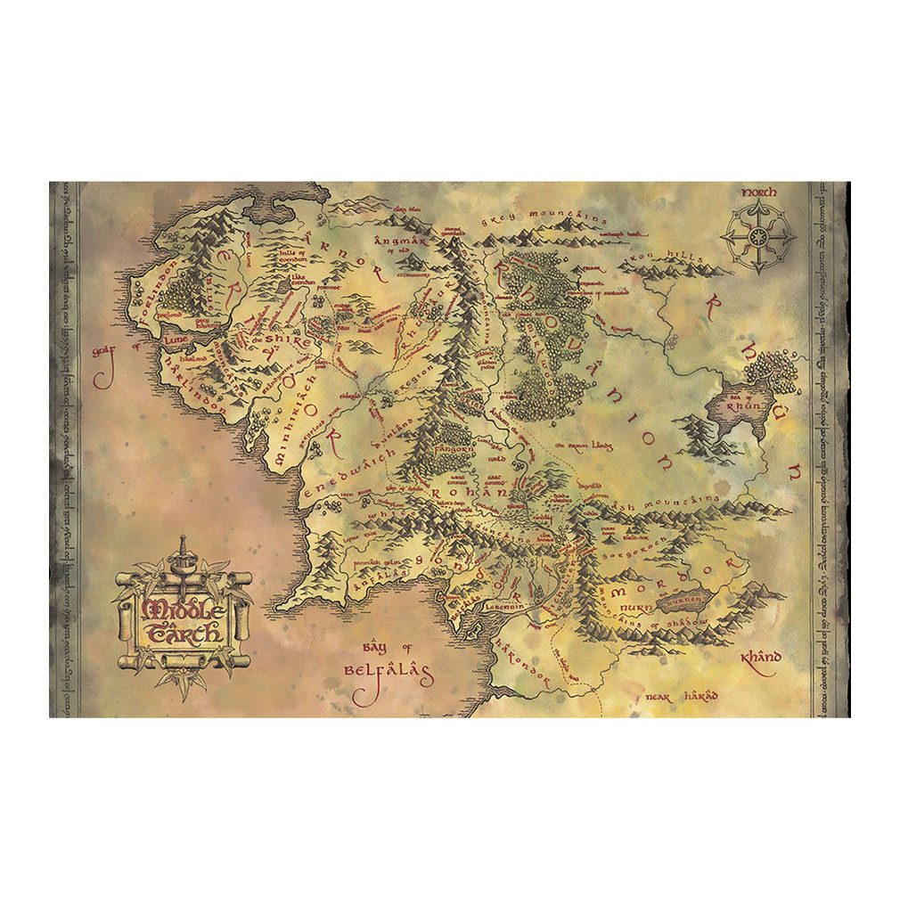 Der Herr der Ringe Poster Middle Earth, Mittelerde The Lord of The Rings LOTR