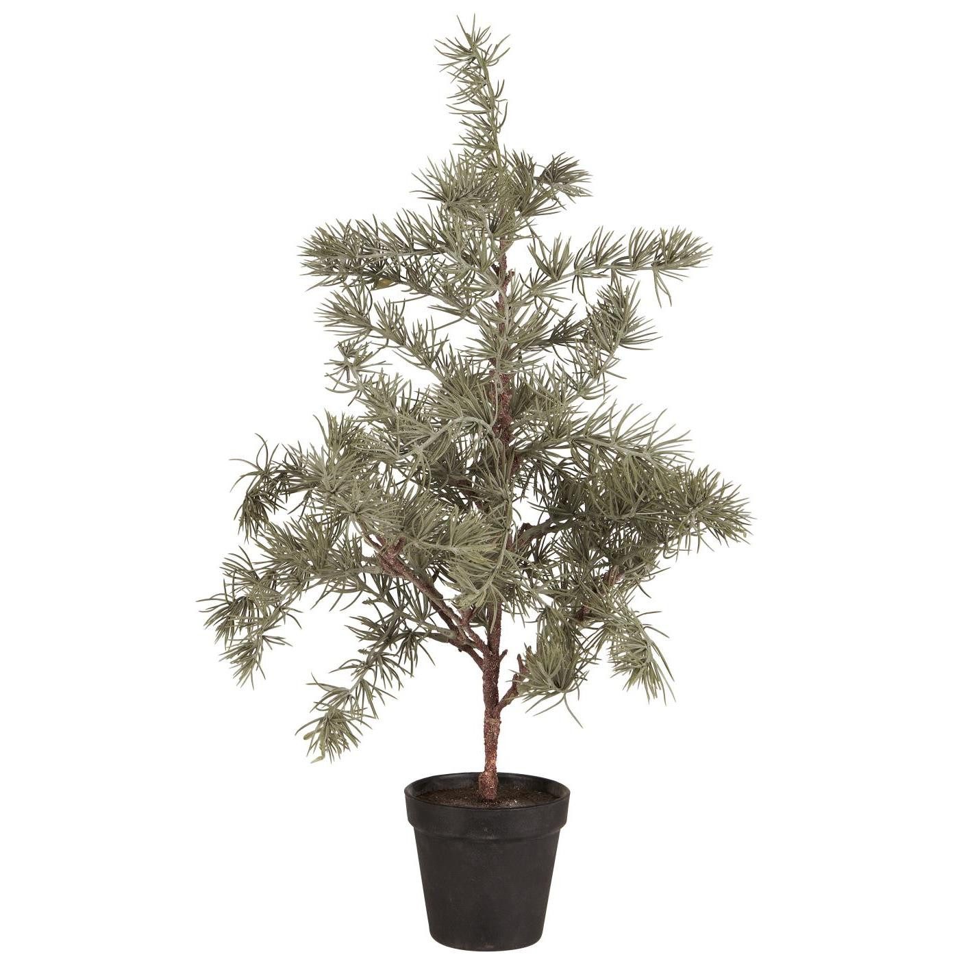Winterliche Kunstpflanze ZEDER mit Plastiktopf, Ib Laursen, Höhe 60 cm
