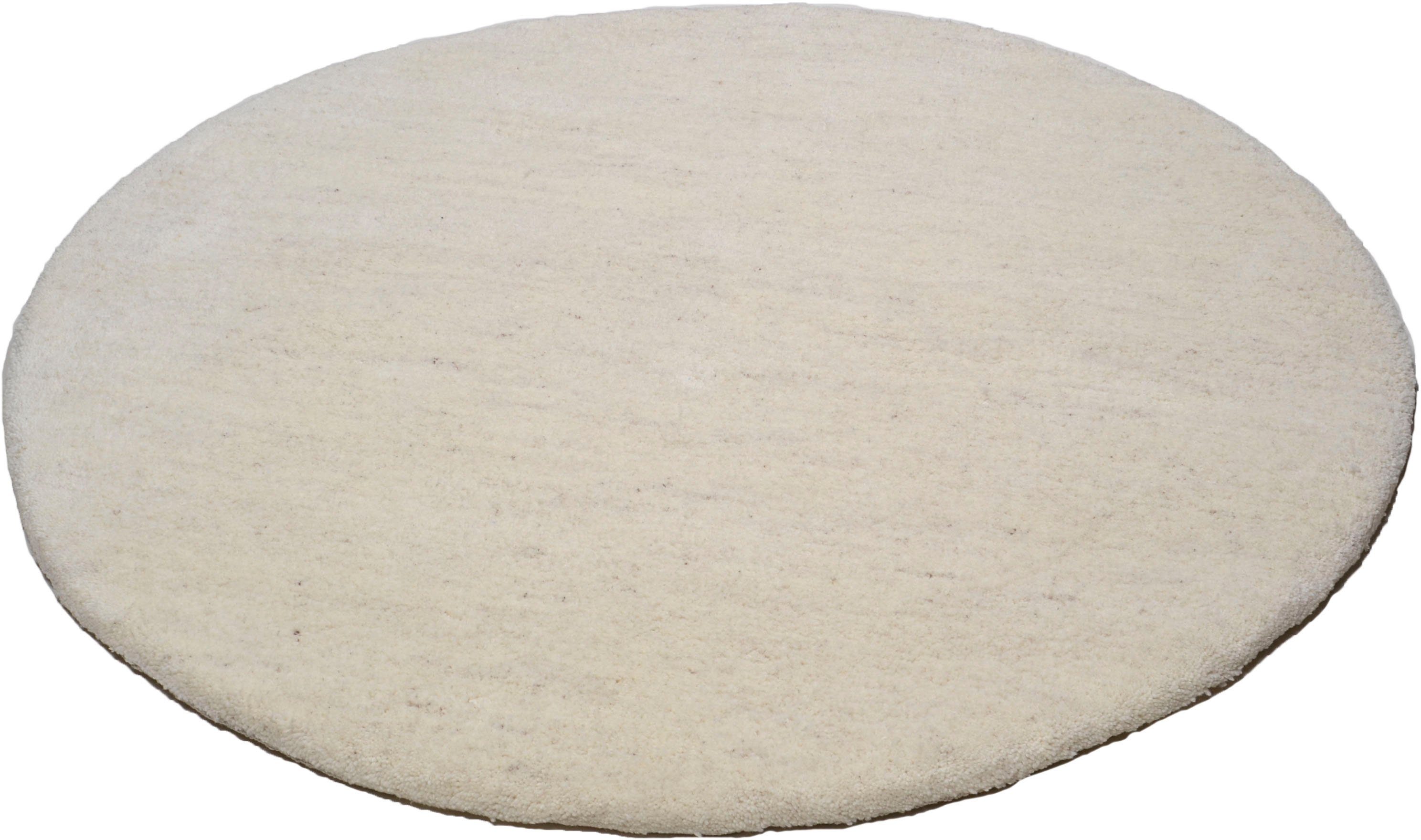 THEKO Wollteppich Amravati, rund, Höhe: 28 mm, echter Berber Teppich aus Marokko, reine Wolle, handgeknüpft