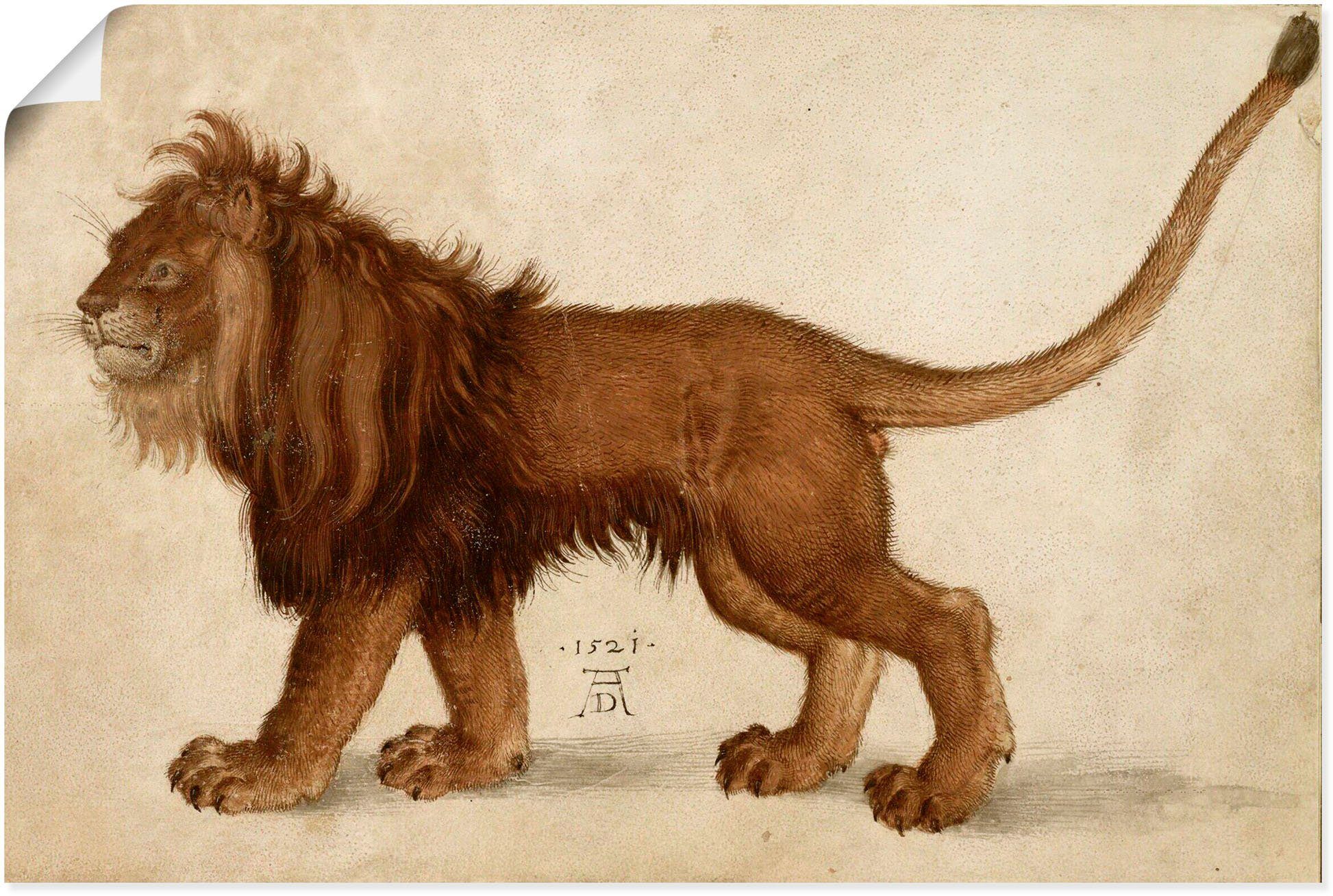 Wandaufkleber versch. Leinwandbild, St), Raubkatzen in Artland Poster (1 oder als Alubild, Größen Löwe. 1521, Wandbild