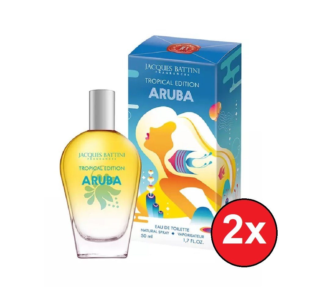 Geschenk de Frauen Tropical EDT Frauendüfte 2-tlg., blumig Battini Intensiv Sie für Frauen Parfum, für 2x Eau 50 Jacques Toilette Parfüm Duft ml Mädchen Damen Aruba