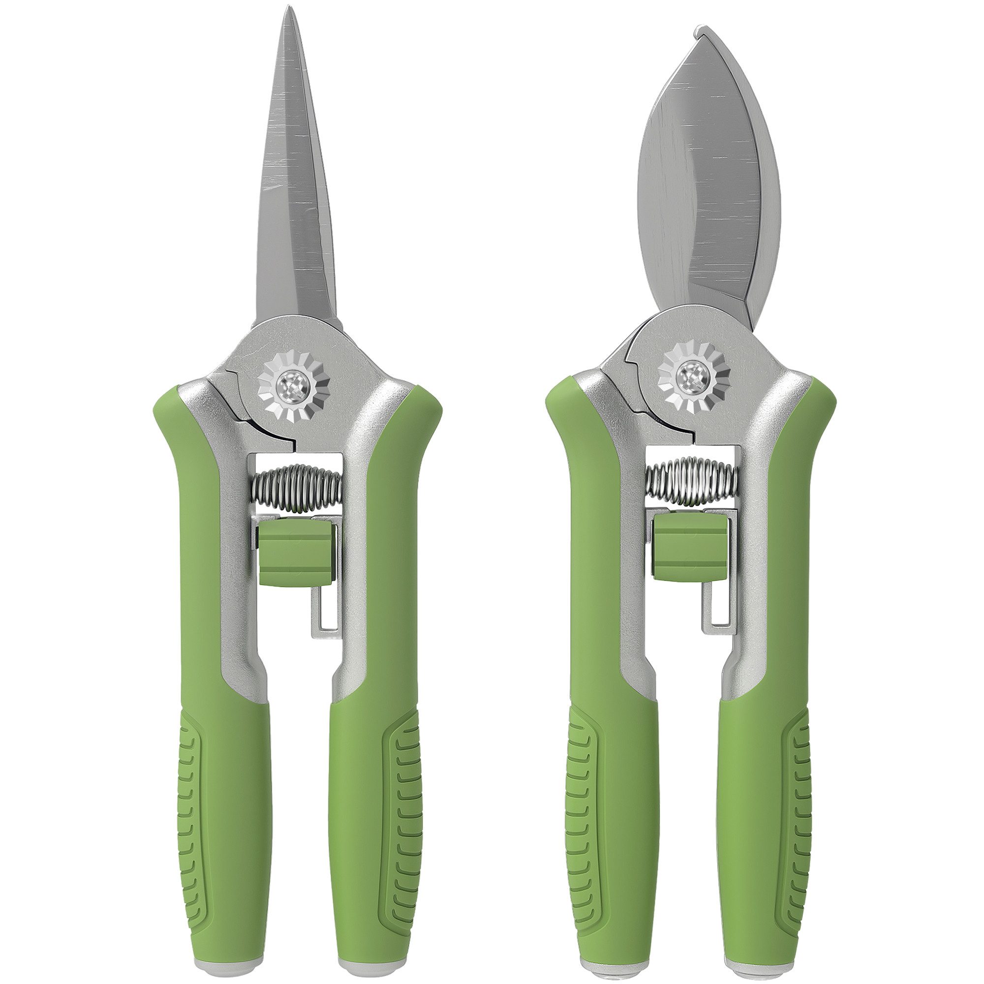 Outsunny Gartenpflege-Set 2 Stück, aus Edelstahl, mit Gartenschere, Astschere, Gartengeschenke für Frauen und Männer Grün+Silber