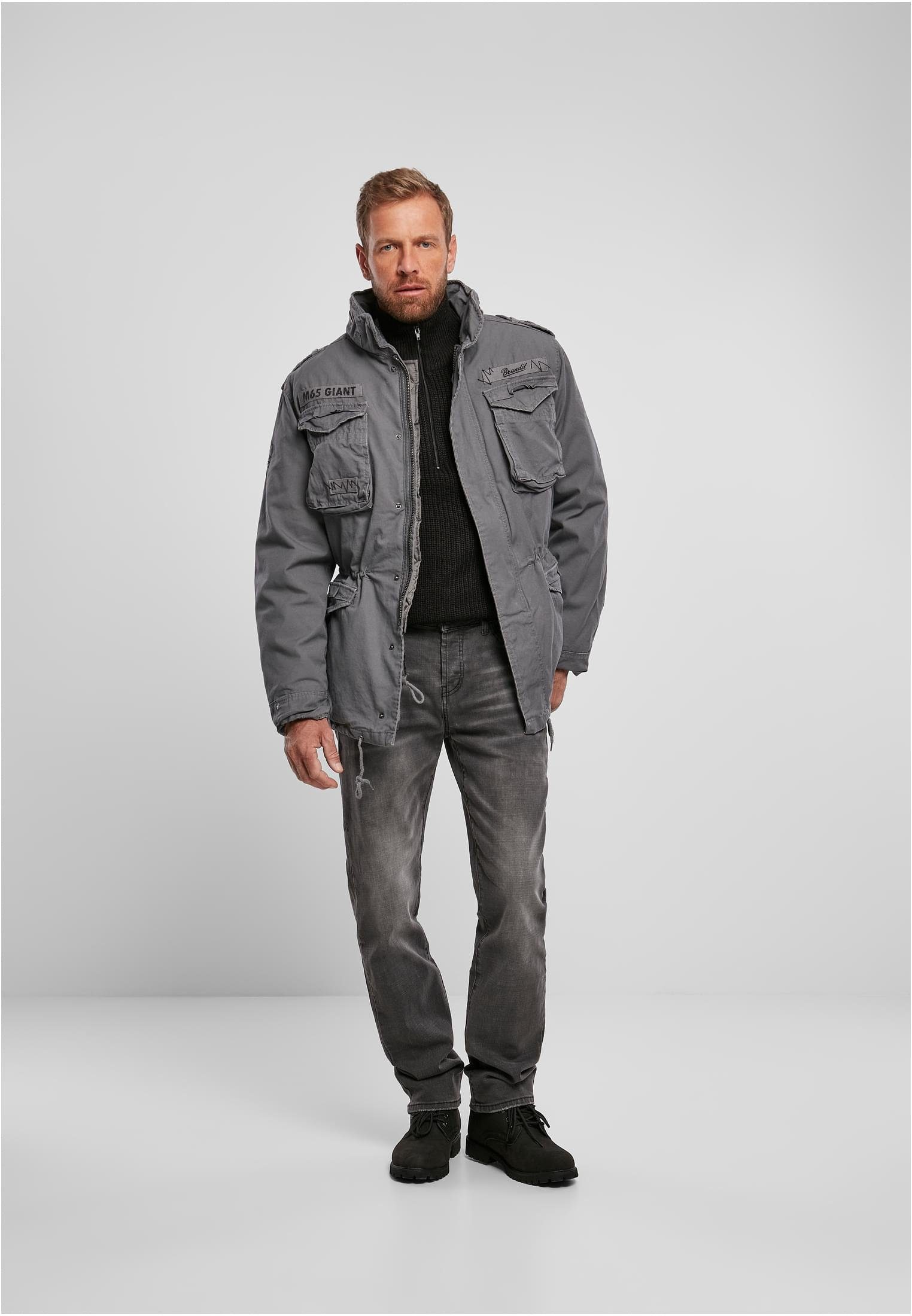 Herren Jacket Giant M-65 Wintermantel charcoal Brandit grey