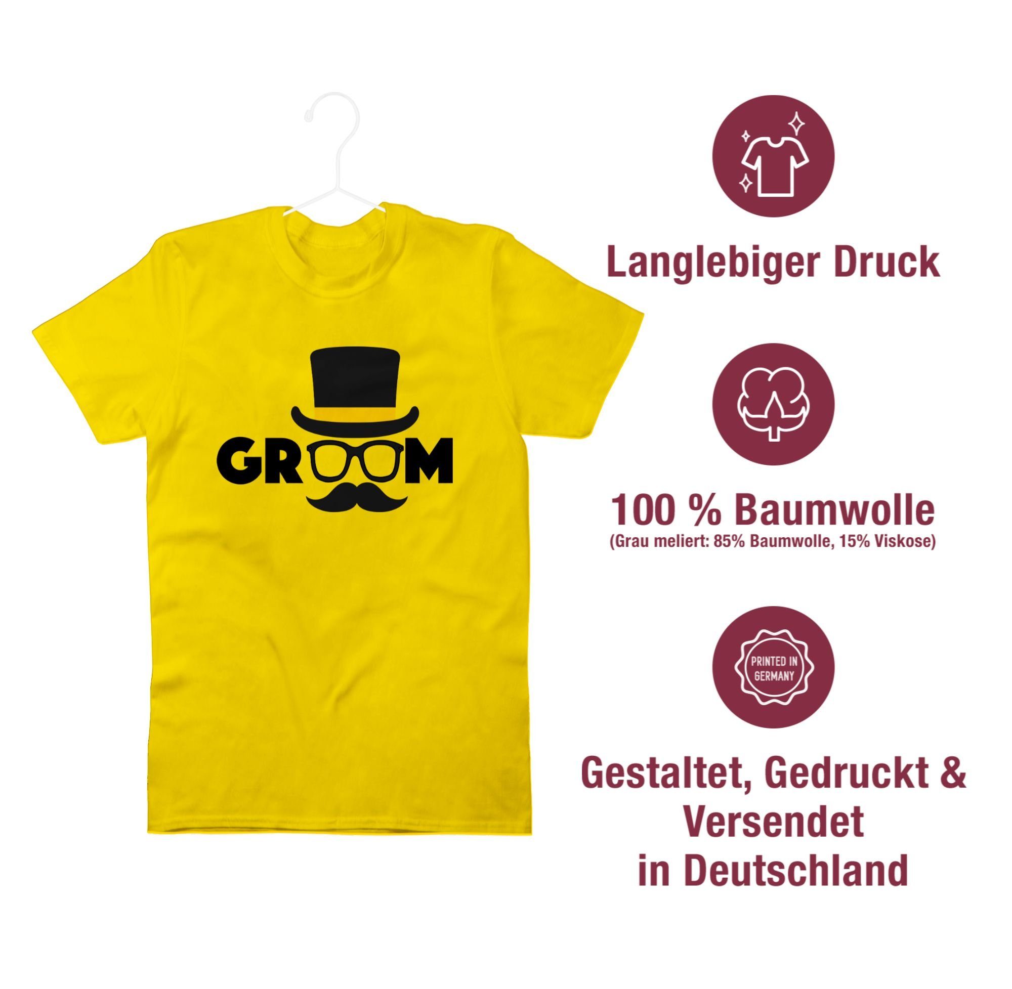 Shirtracer T-Shirt Groom JGA Männer Gelb 3