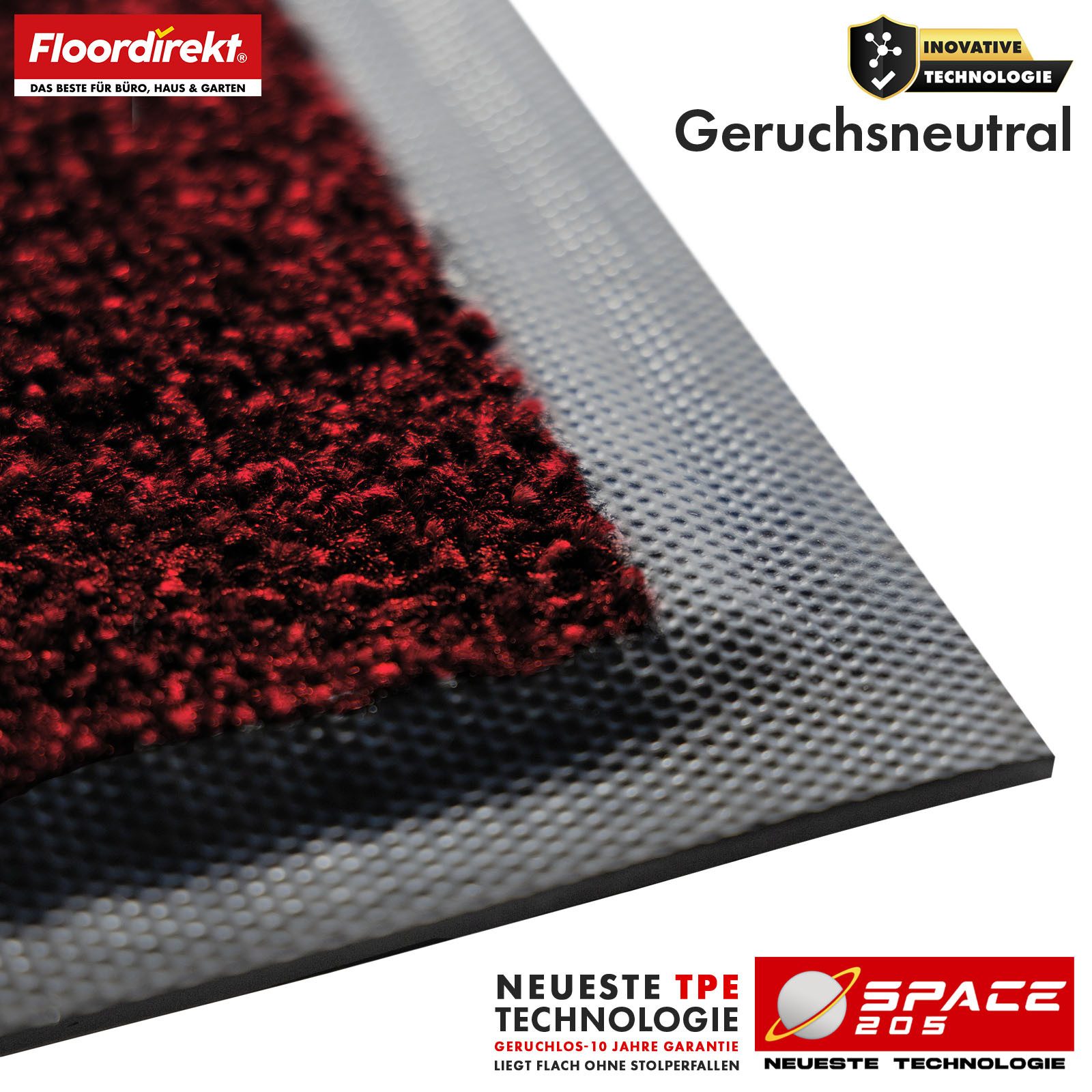 Floordirekt Fußmatte Space 205, Schmutzfangmatte hochabsorbierend - Matte Eingangsbereich, langlebig & rutschfest - Fußmatte innen/Schmutzfangmatte außen – Bild 4 von 5