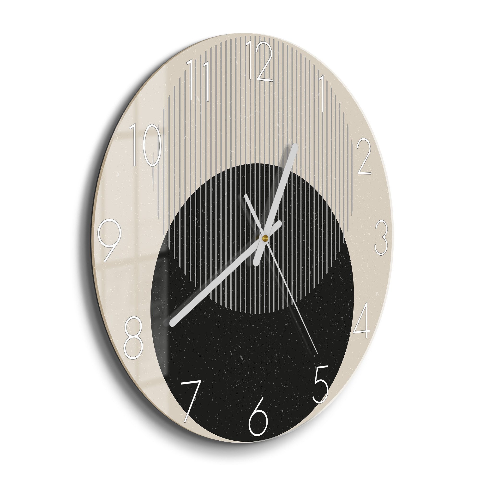 DEQOART Wanduhr 'Licht und Schatten' (Glas Glasuhr modern Wand Uhr Design K günstig online kaufen