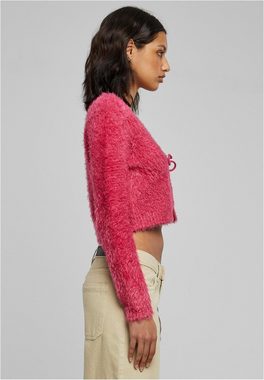 URBAN CLASSICS Hoodie Ladies Tied Cropped Feather Cardigan
