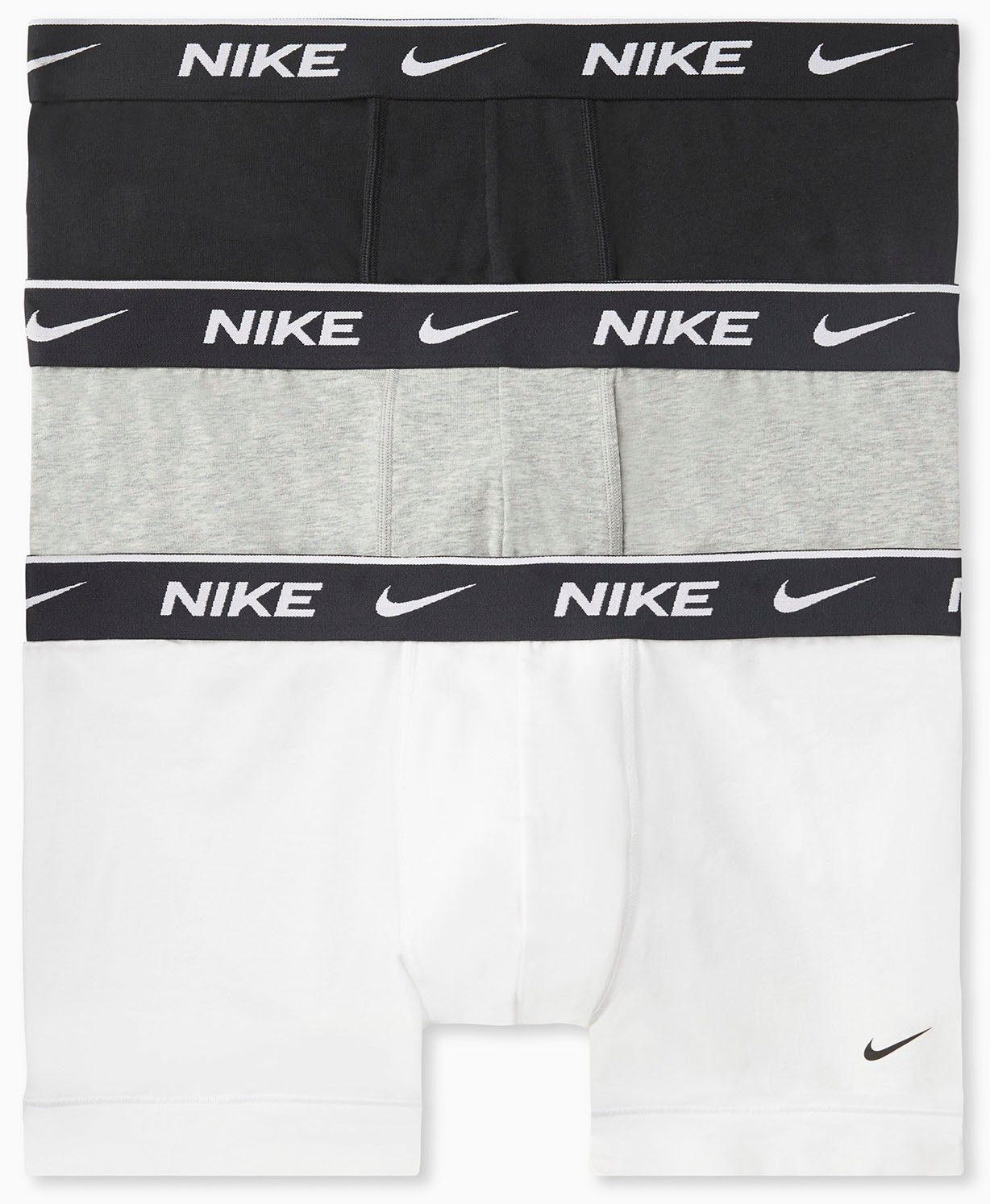 NIKE Underwear Boxer TRUNK 3PK (Packung, 3-St., 3er-Pack) aus Baumwoll-Stretch WHITE/GREY HEATHER/BLACK