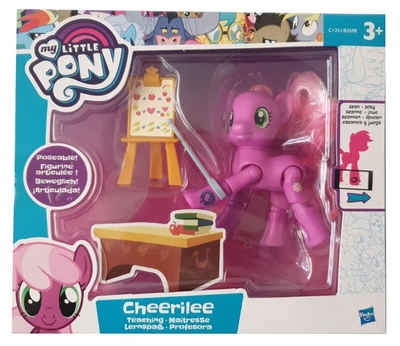 My Little Pony Spielfigur Hasbro My Little Pony Bewegliche Ponys Puppen C135, (Packung, 3-tlg., Das Set enthält eine Spielfigur, Tafel und einen Zeigestab, der am Bein befestigt werden kann), Beweglich