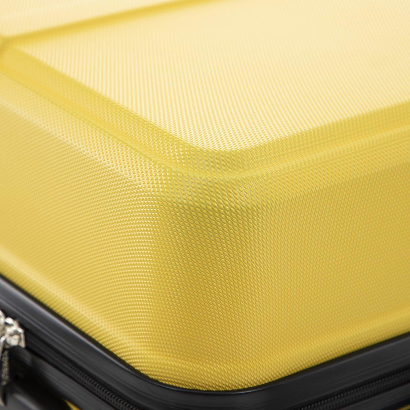 YONSLY Kofferset Reisekoffer-Set aus ABS und Aluminium mit Größen S, M, L und XL, 4 Rollen, (Spar-Set, 4 tlg., Hartschalen Trolley Set), 360° Doppelrollen, Zahlenschloss und weicher, ergonomischer