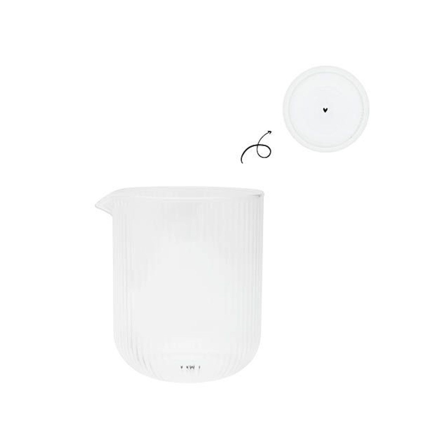 Bastion Collections Milchkännchen Ribbed / Streifen, 250 l, Farbe: Transparent, Motiv: Streifen