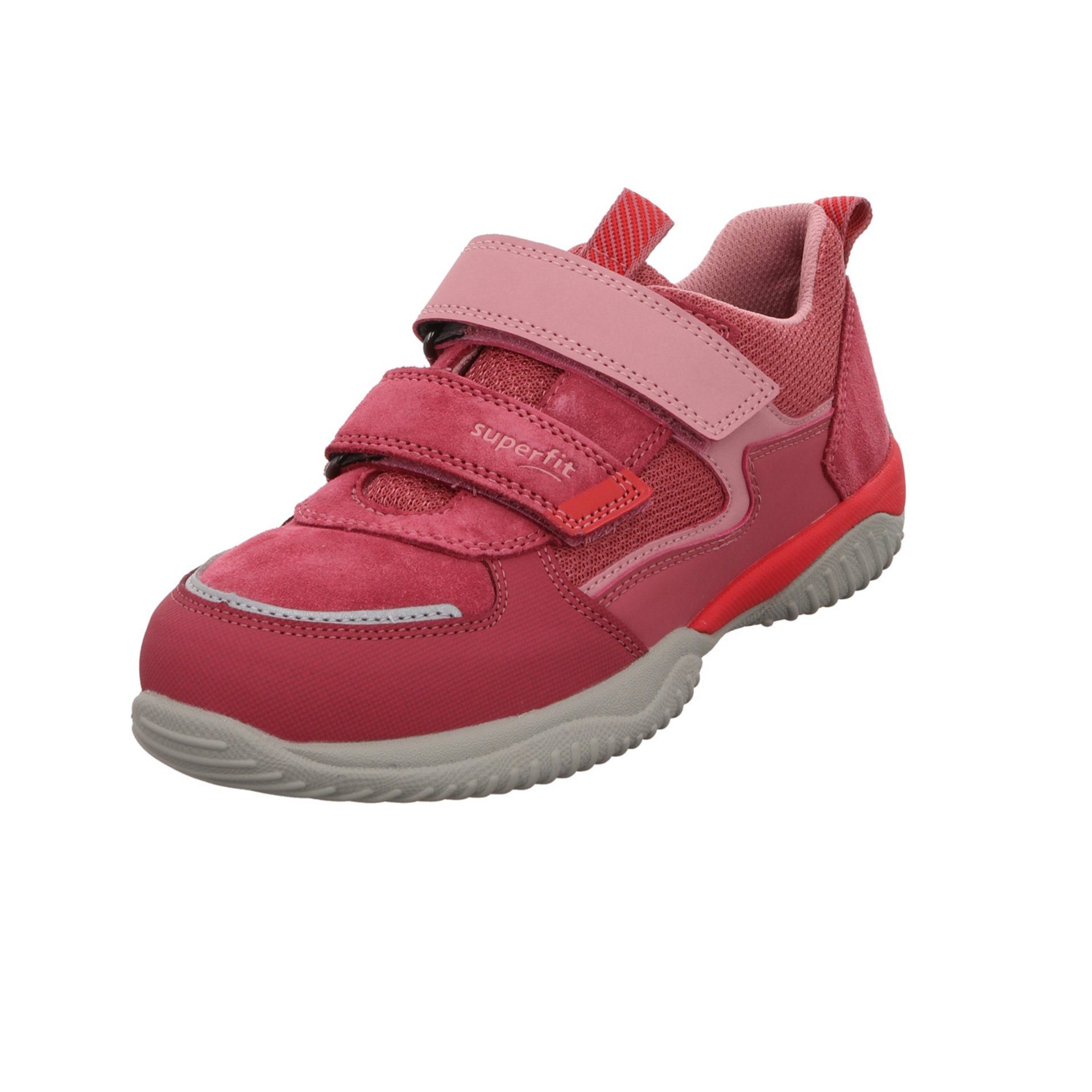 Superfit Jungen Schnürhalbschuhe Storm Klettschuh Schnürschuh Leder-/Textilkombination rot pink | Sneaker