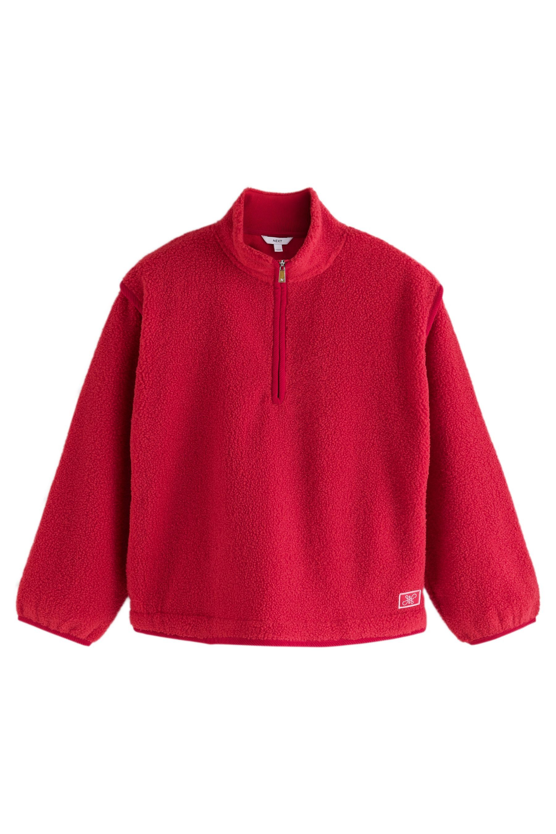 Next Fleecejacke Borg-Jacke mit Viertel-Reißverschluss (1-St)