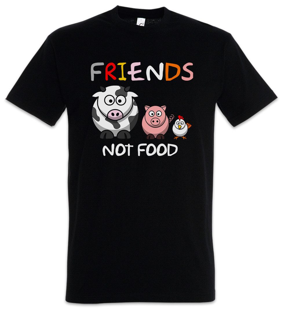 Urban Backwoods Print-Shirt Friends Not Food Comic Herren T-Shirt Veganer Speziesismus Vegan (1-tlg) Vegetarier Tierschutz Buddies Homies