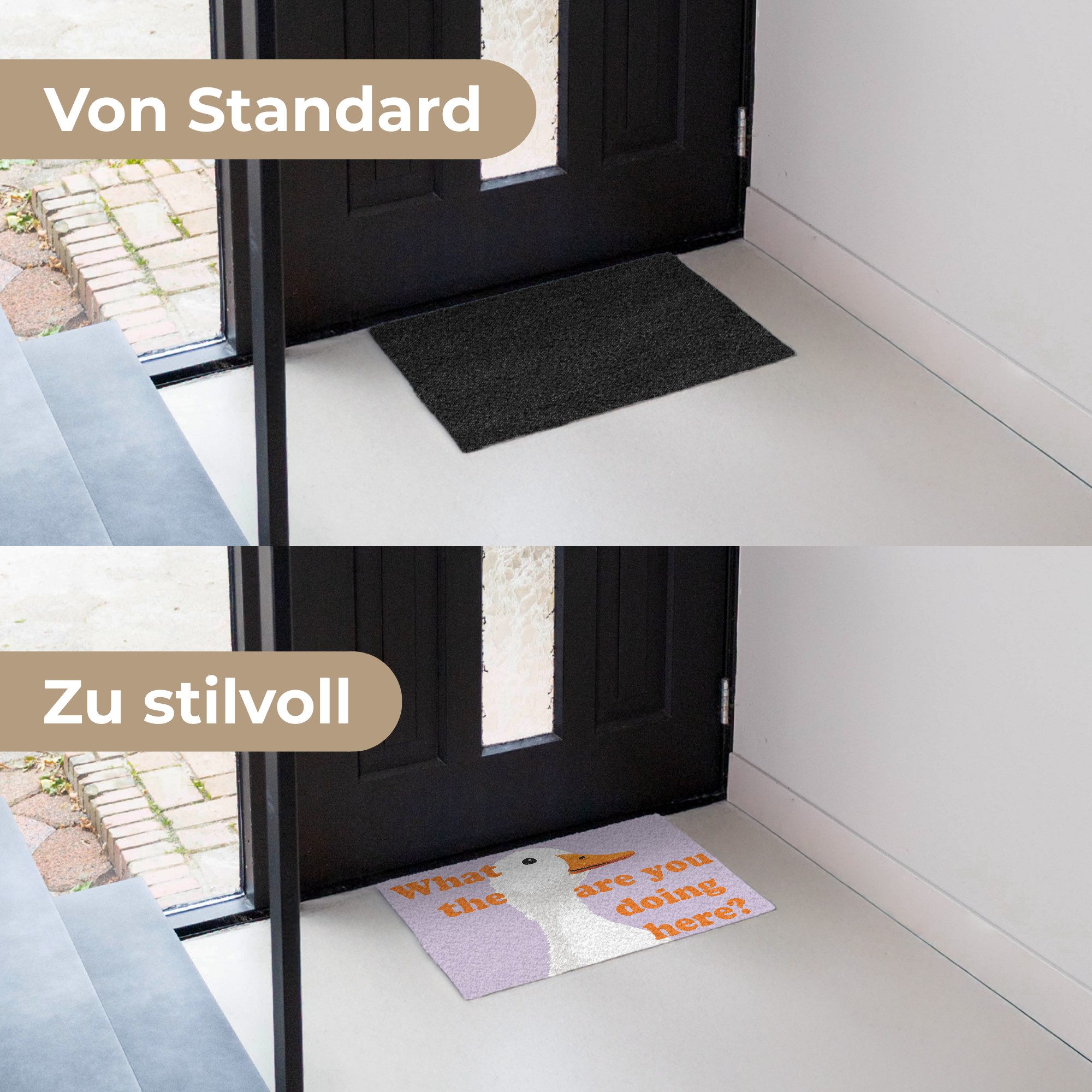 MuchoWow Fußmatte Ente - Tier - Zitat, Rechteckig, innen Schmutzfangmatte, Tür, Schmutzfänger Flur, Teppich 60x40 cm – Bild 3 von 5