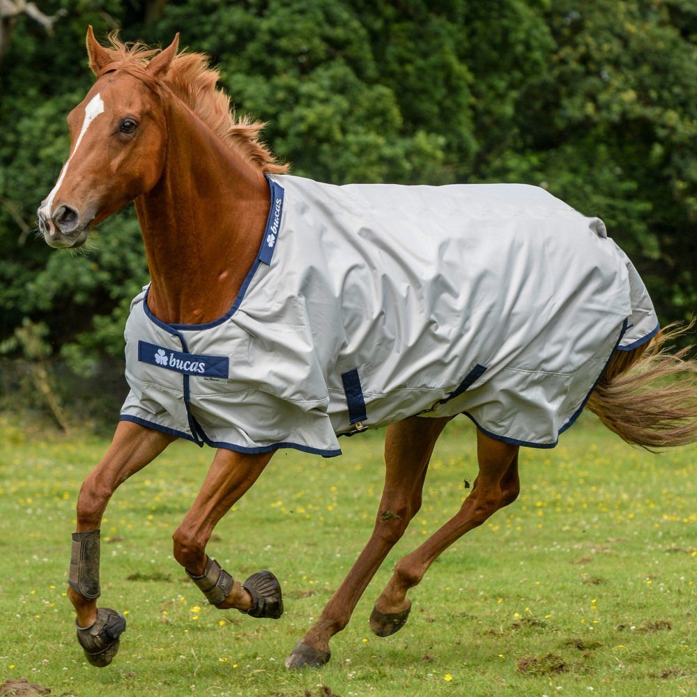 Bucas Pferde-Regendecke Bucas Sun Shower mit Klett für Halsteil 0g - silver