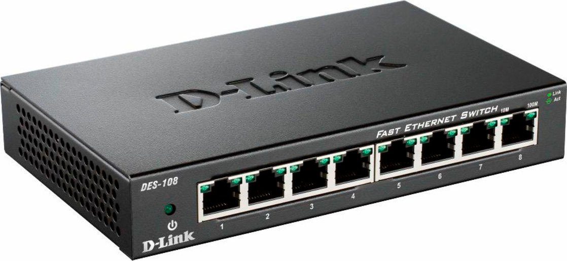 8-Port D-Link Layer2 Fast Netzwerk-Switch Ethernet Switch DES-108