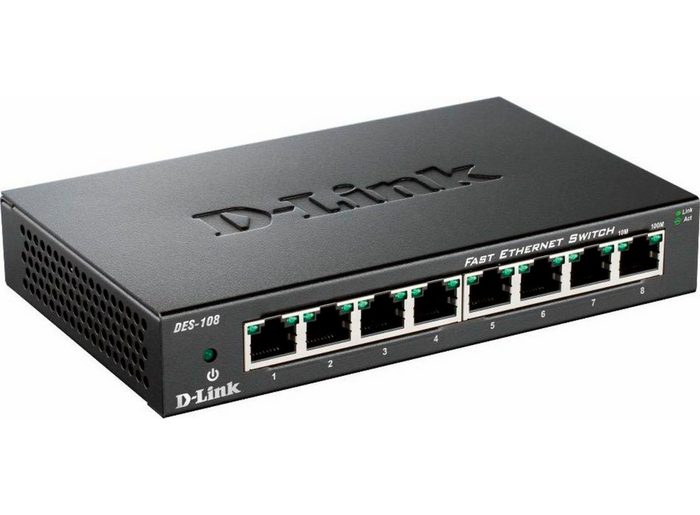 D-Link DES-108 8-Port Layer2 Fast Ethernet Switch Netzwerk-Switch TB9572