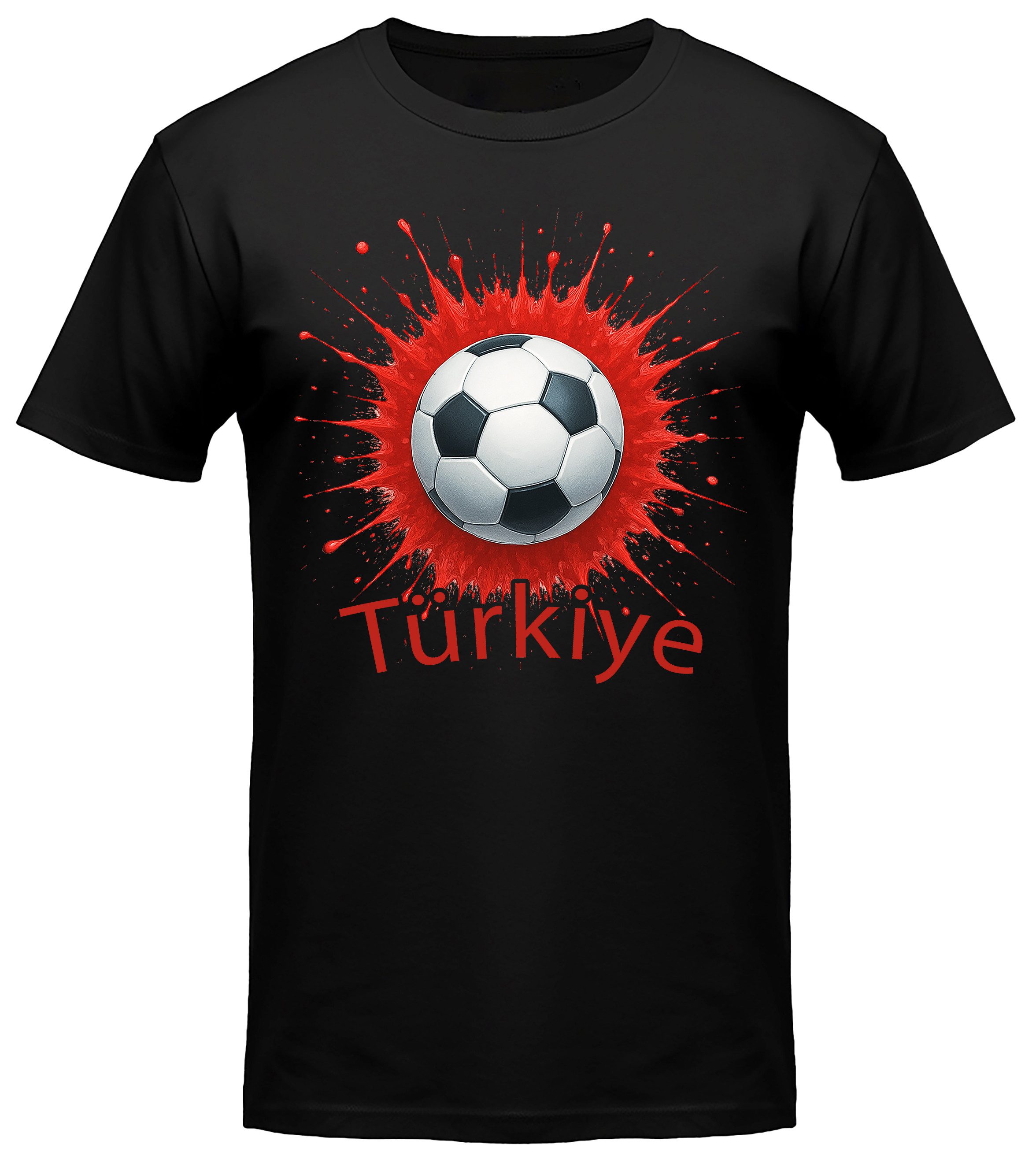 MyDesign24 T-Shirt Fussball Shirt - WM T-Shirt schwarz Herren und Damen Fussball kurzarm Türkei Fan-Shirt i690