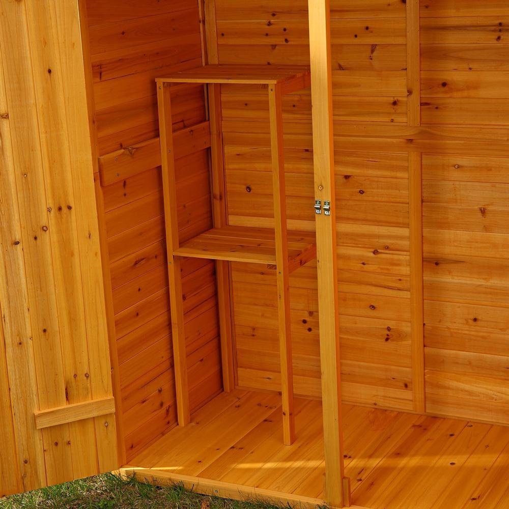 Melko Gerätehaus Gartenhaus Gartenschrank Geräteschuppen Holz 162x140x75CM, BxT: 140x75 cm, (Stück), Witterungsbeständig – Bild 5 von 5