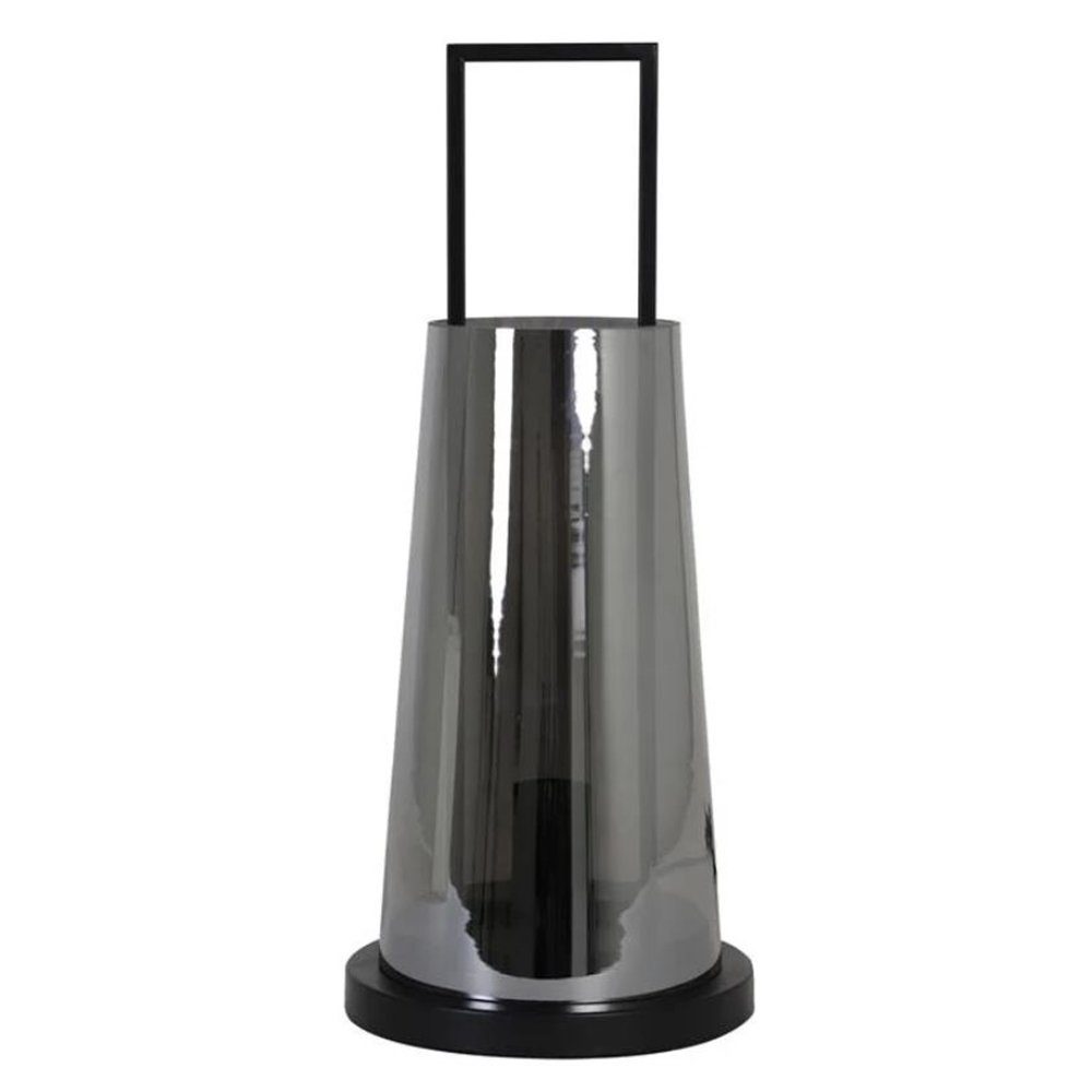 Tischleuchte Tischleuchte von Light & Living AMANDO Lampe Ø23 x 53cm Rauchglas grau