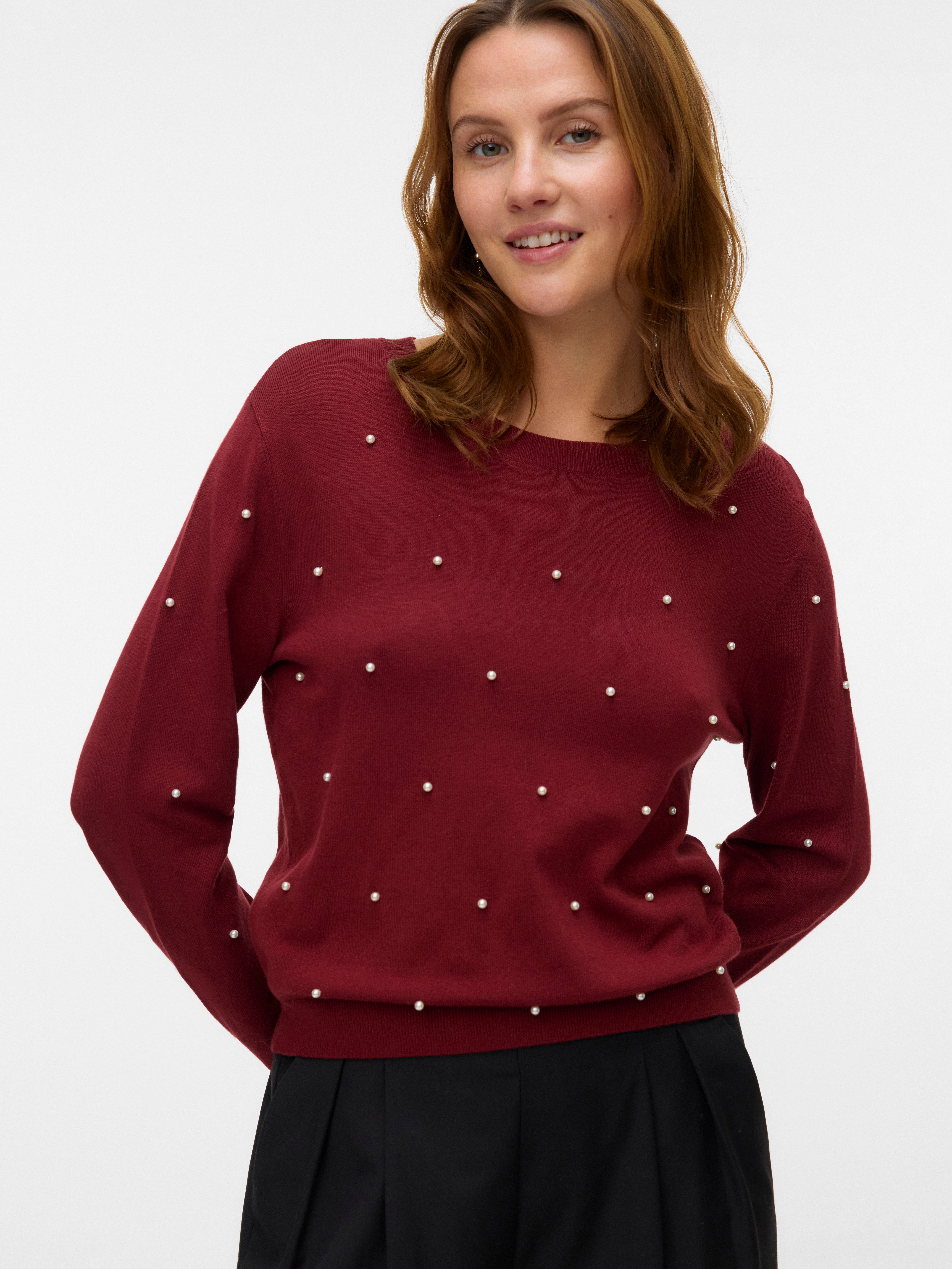Vero Moda Rundhalspullover VMGLORY PEARL LS günstig online kaufen