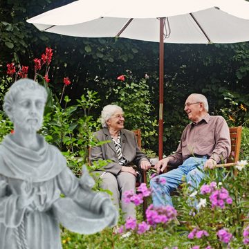 relaxdays Gartenfigur Gartenfigur Heiliger mit Tränke
