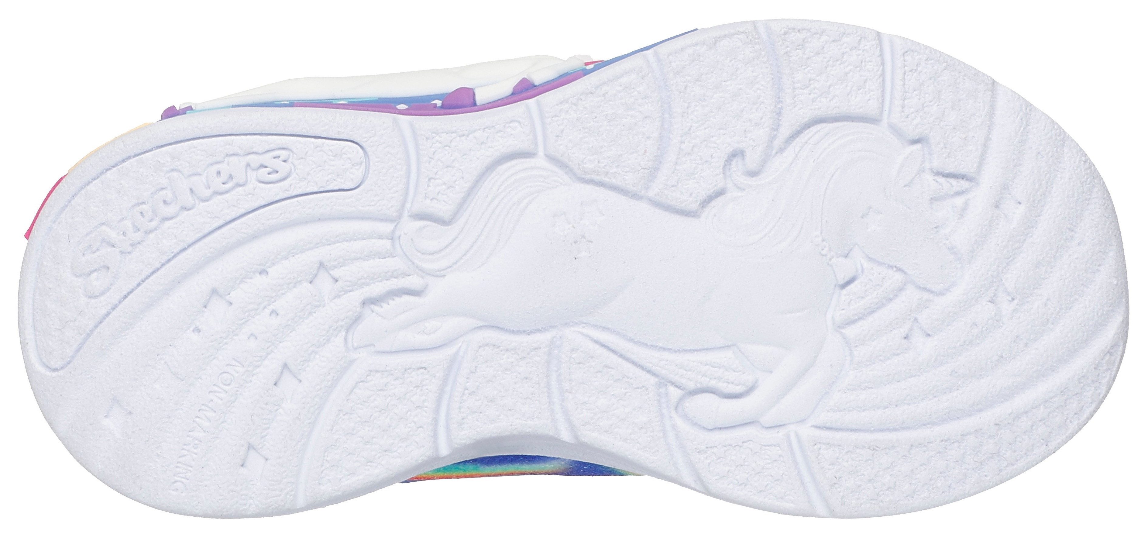 Skechers UNICORN CHASER Sneaker Klettschuh mit blinkendem Einhorn, Größenschablone zum Download