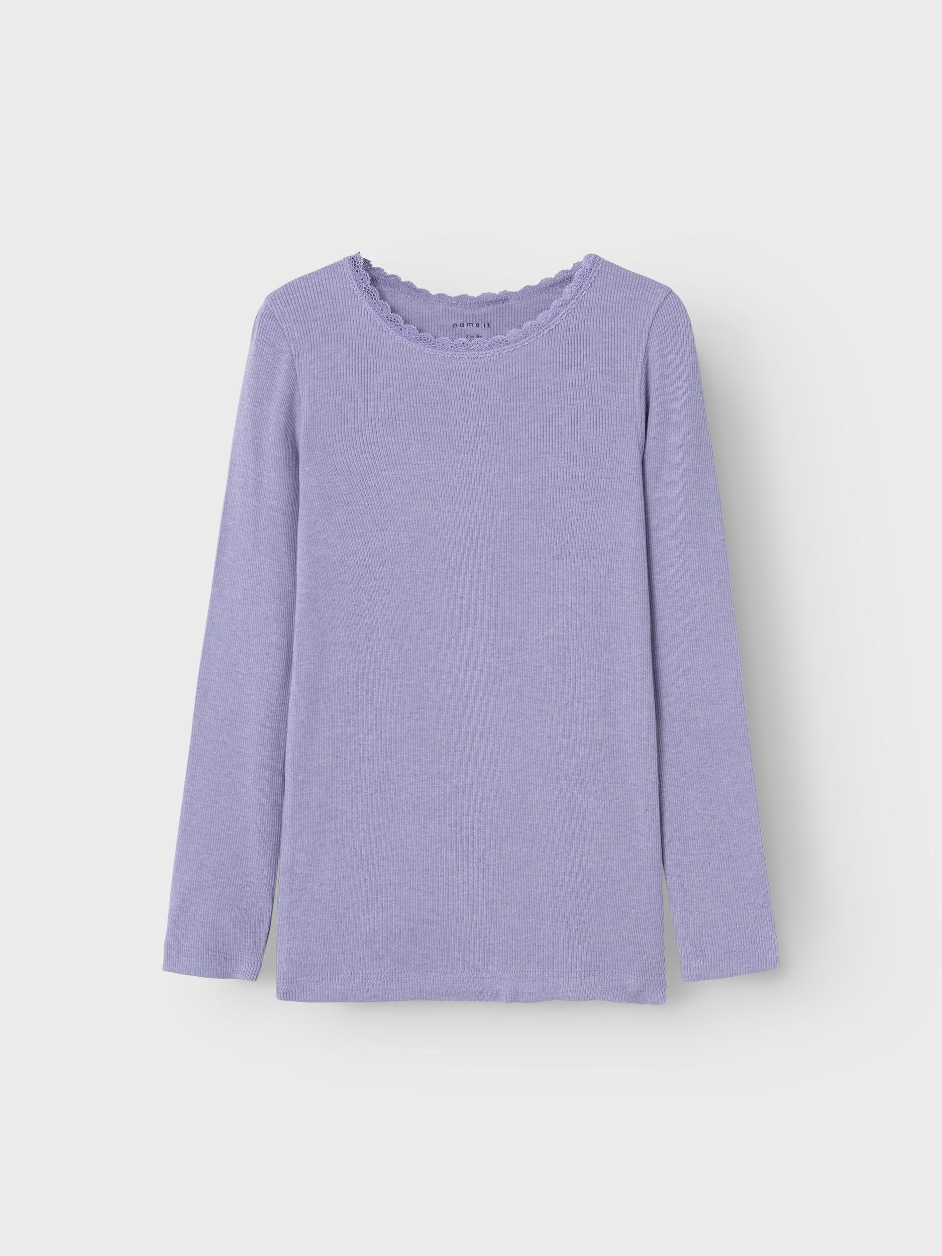 Heirloom It Detail:MELANGE Lilac T-Shirt LS TOP NKFKAB NOOS Name SLIM