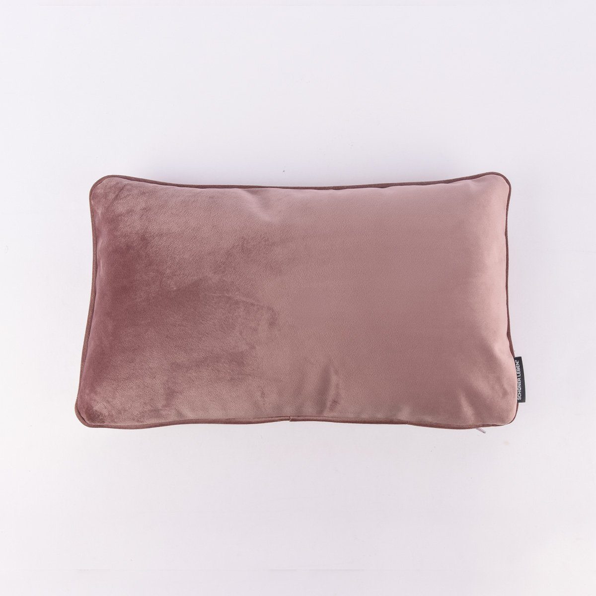 SCHÖNER LEBEN. Dekokissen SCHÖNER LEBEN. Samtkissen mit Keder Federfüllung altrosa 30x50cm