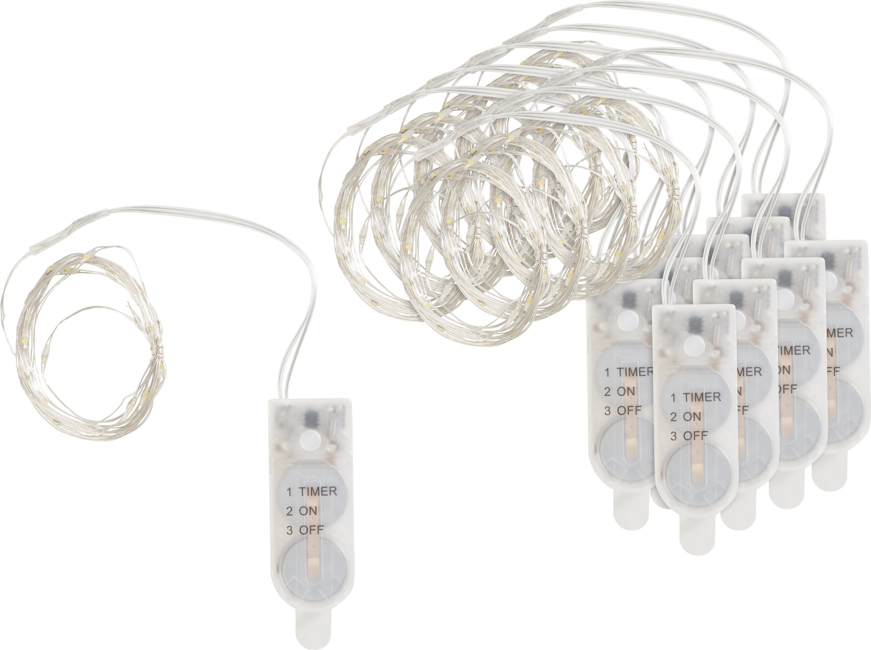 VBS XXL Lichterkette Micro-LED, 10 Stück, mit Timer, VBS Großhandelspackung