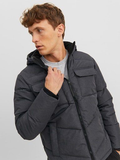 Jack Steppjacke Dark JACKET Melange JJMASON Jones PUFFER Grey & SN