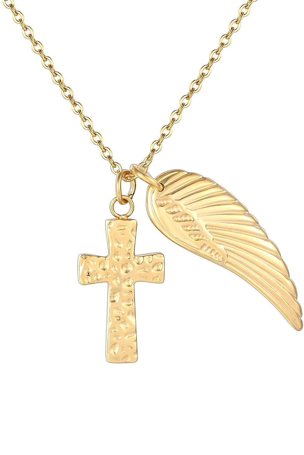 Kette mit Anhänger Karisma Damen Edelstahl Collier Anhänger Kette - Kreuz