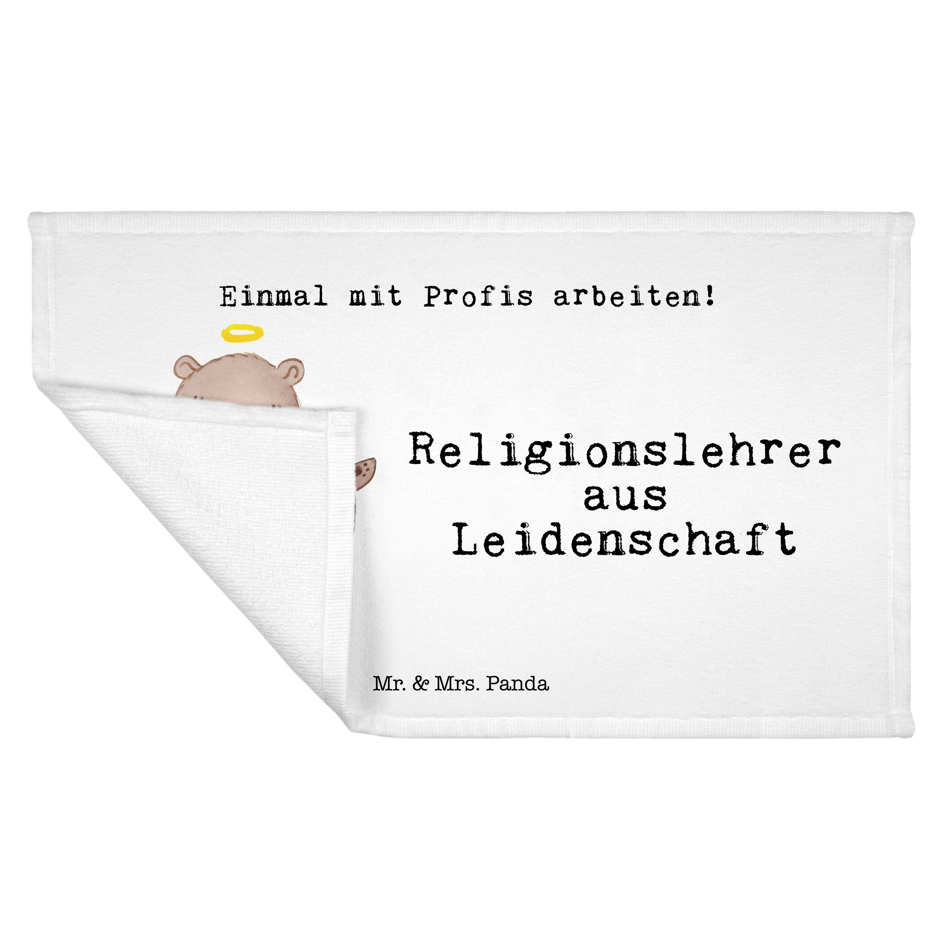 Mr. & Mrs. Panda Weiß Handtuch Leidenschaft - Kollege, - (1-St) Geschenk, Kollegin, aus Religionslehrer