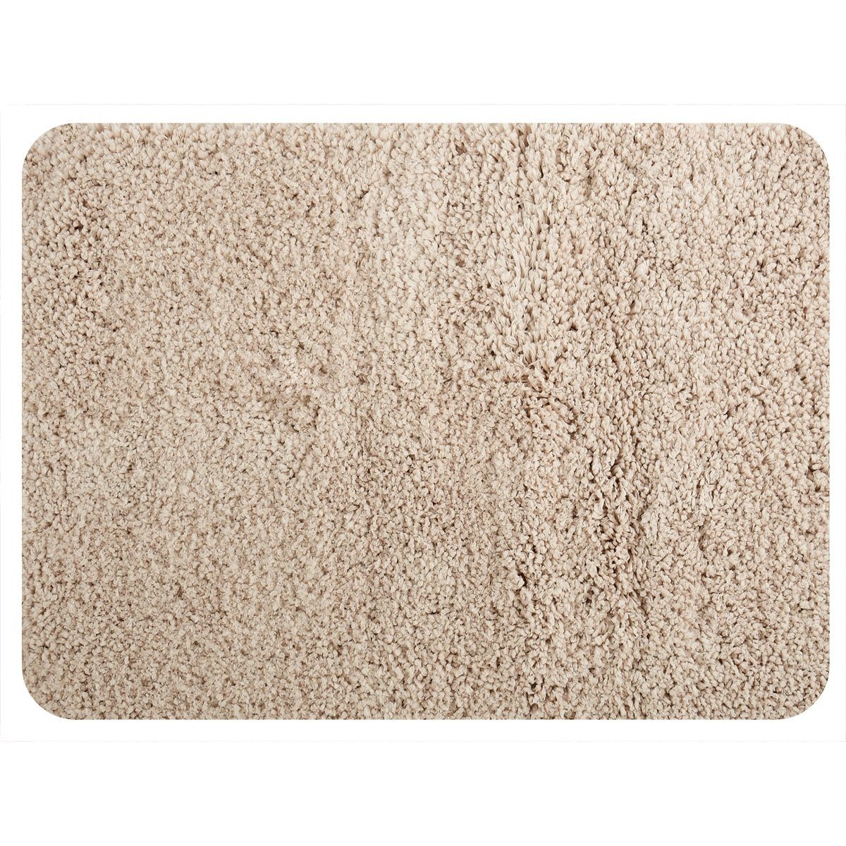 MSV Badematte Badteppich Mikrofaser, Höhe 30 mm, Anti-Rutsch, strapazierfähig, schnell trocknend, langlebig, Polyester, rechteckig, Badteppich, 100% Polyester Mikrofaser, Rutschsichere Unterseite aus Latex, Waschbar 30°, flauschig soft und warm, in 2 Größen und vielen angesagten Trendfarben erhältlich, 50x70 cm, beige