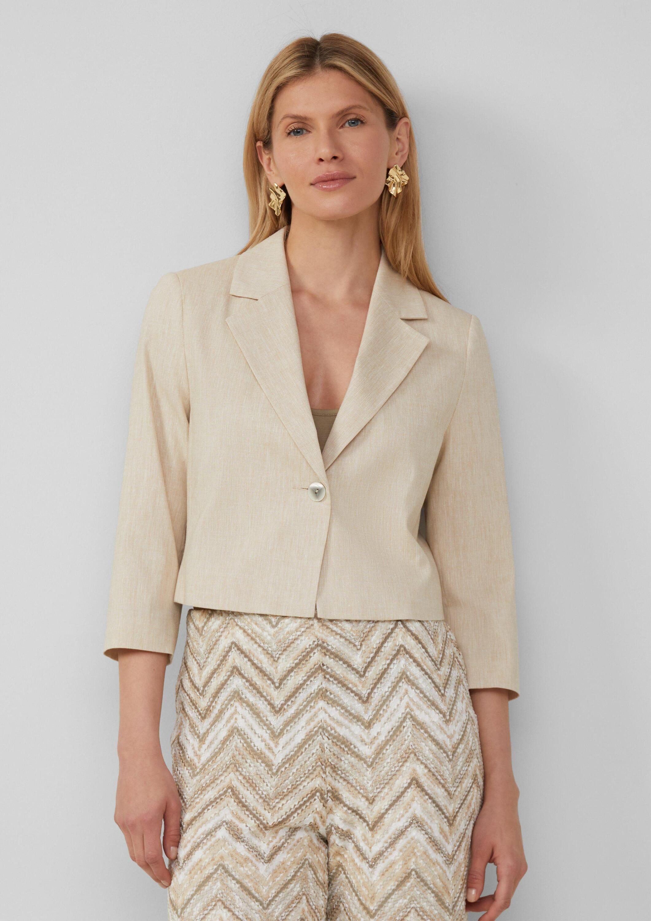 s.Oliver Jackenblazer Indoor-Blazer Cropped Blazer aus Leinenmix