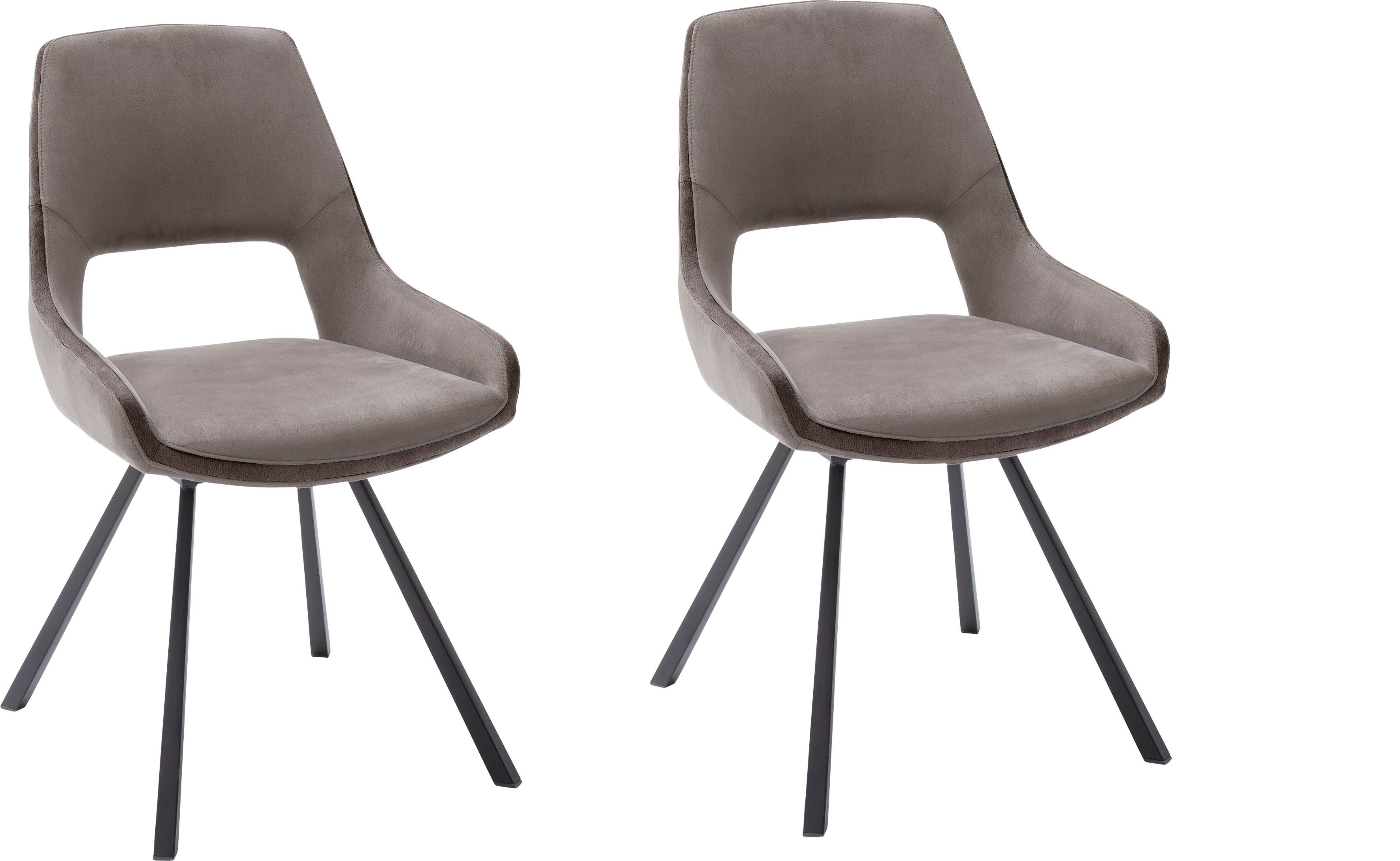 MCA furniture Esszimmerstuhl Bayonne (Set, 2 St), 2-er Set, Stuhl 180°drehbar mit Nivellierung, belastbar bis 120 kg Cappuccino-Schlamm | Cappuccino