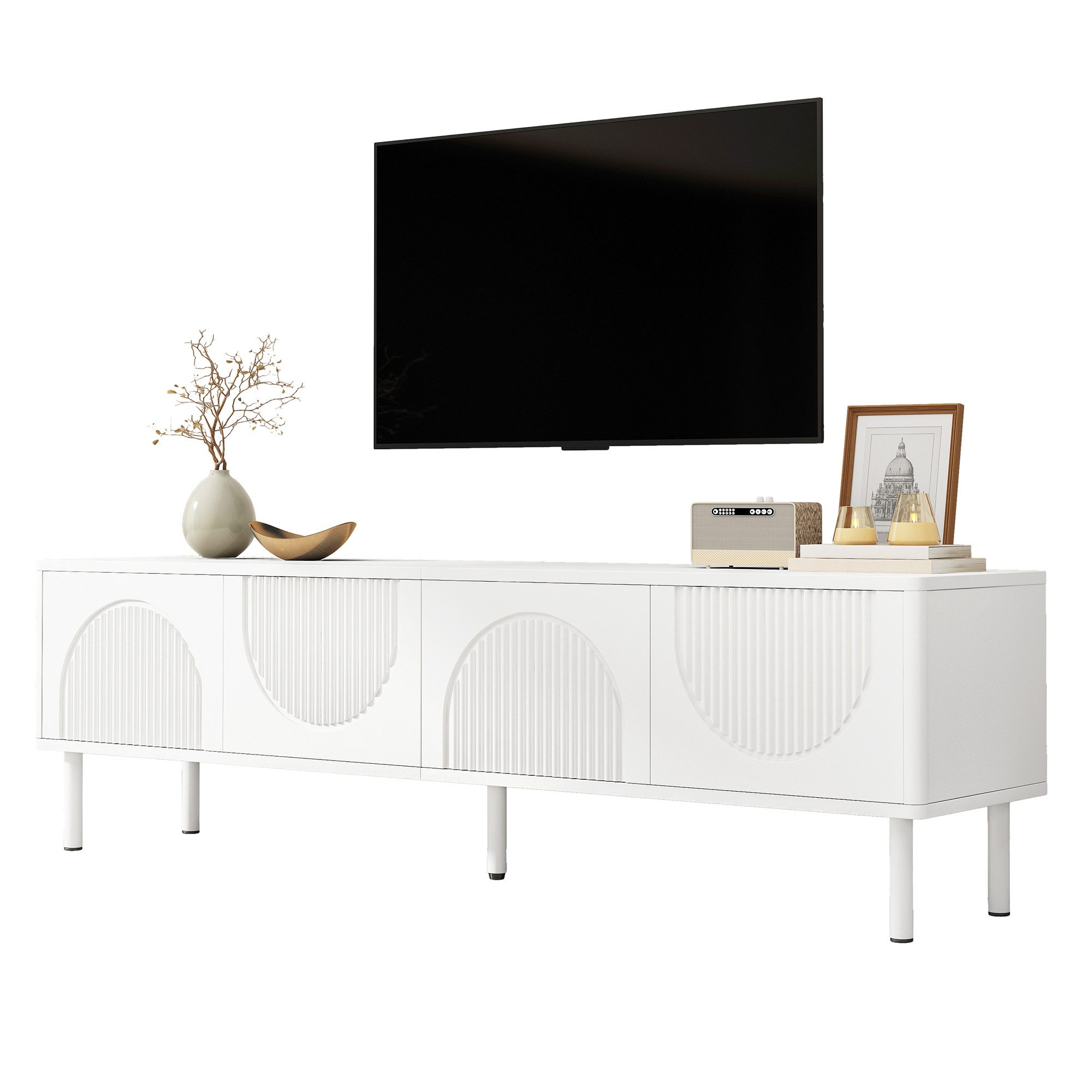 SOFTWEARY Lowboard Breite 180 cm, stehend, Modernes griffloses TV-Board, TV-Schrank