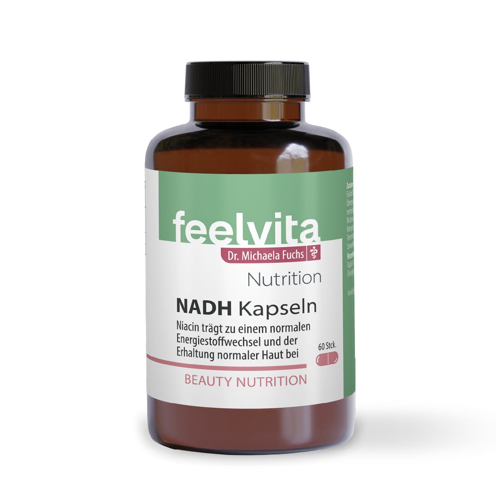 Genius Feelvita Nutrition NADH-Kapseln mit Niacin- 60 Kapseln, 2-Monatsvorrat Kapseln, Set à 120 St., Unterstützt den normalen Energiestoffwechsel